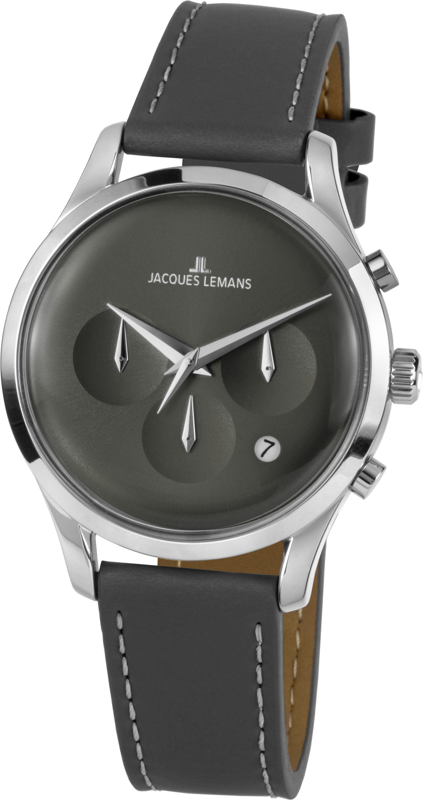 Jacques Lemans Chronograph Retro Classic, 1-2067A, Quarzuhr, Armbanduhr, Herrenuhr, Datum, Stoppfunktion
