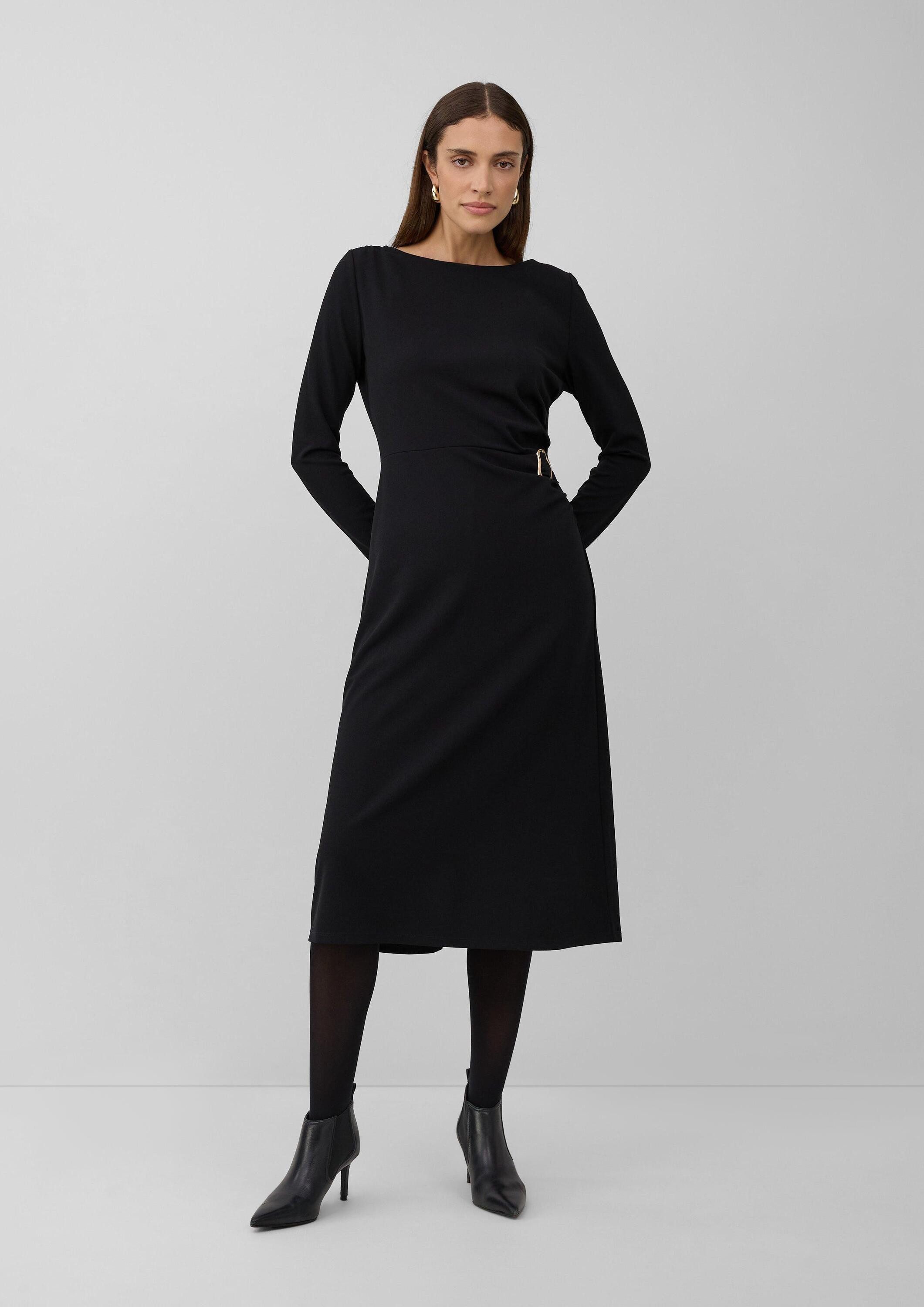 s.Oliver Midikleid Kleid Festliches Midi-Kleid aus Interlock-Jersey mit Bro günstig online kaufen
