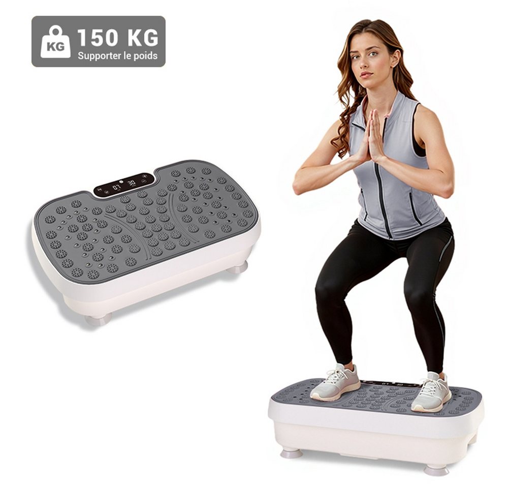 BAYMATE Vibrationsplatte für Heimfitnessgeräte, 150 kg Tragkraft, Länge 46 cm, einstellbare Geschwindigkeit, leiser Betrieb
