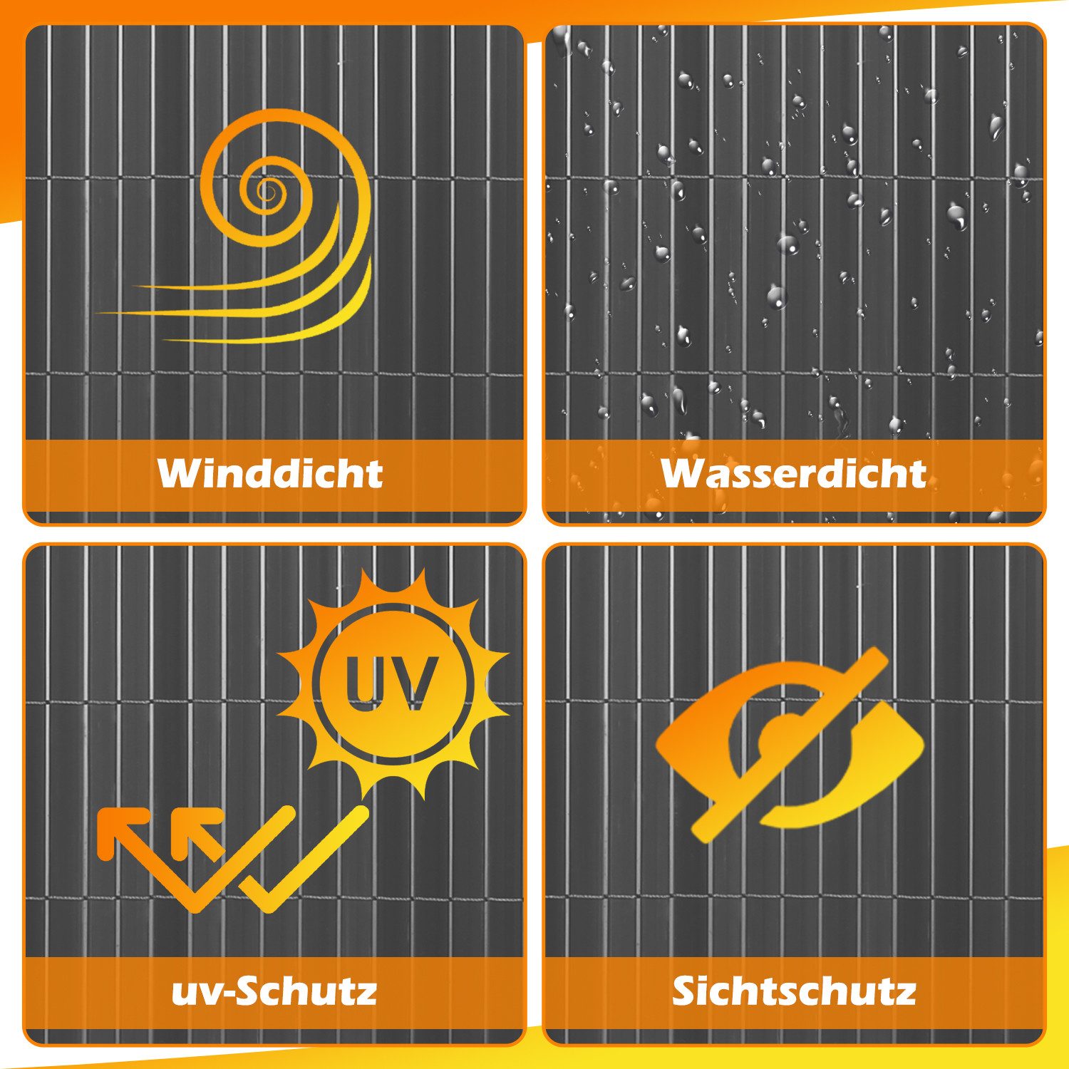 Clanmacy Balkonsichtschutz PVC Sichtschutzmatte mit verstärkter günstig online kaufen