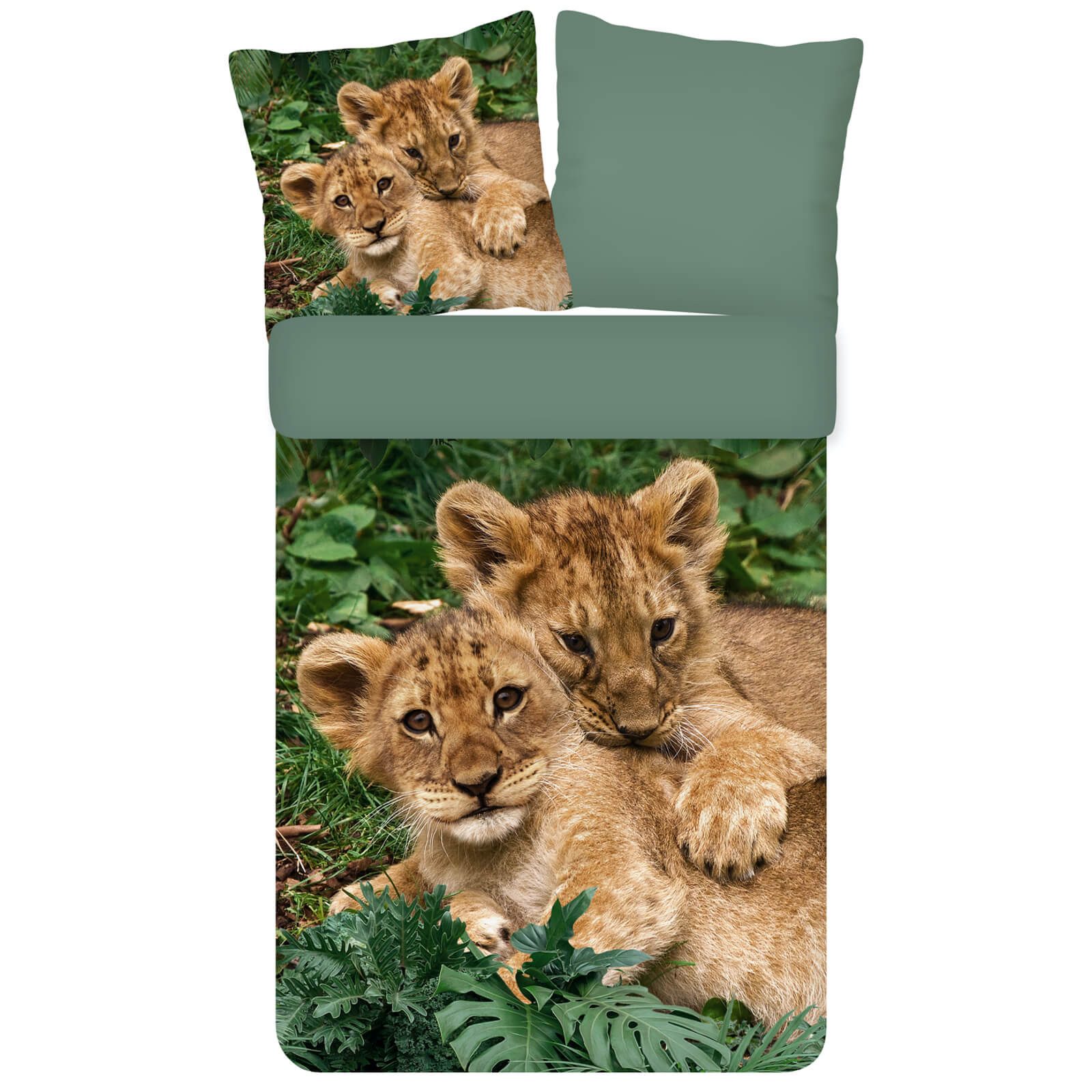 ESPiCO Kinderbettwäsche Babylöwen Trendy Bedding, Renforcé, 2 teilig, Raubtier, Wildnis