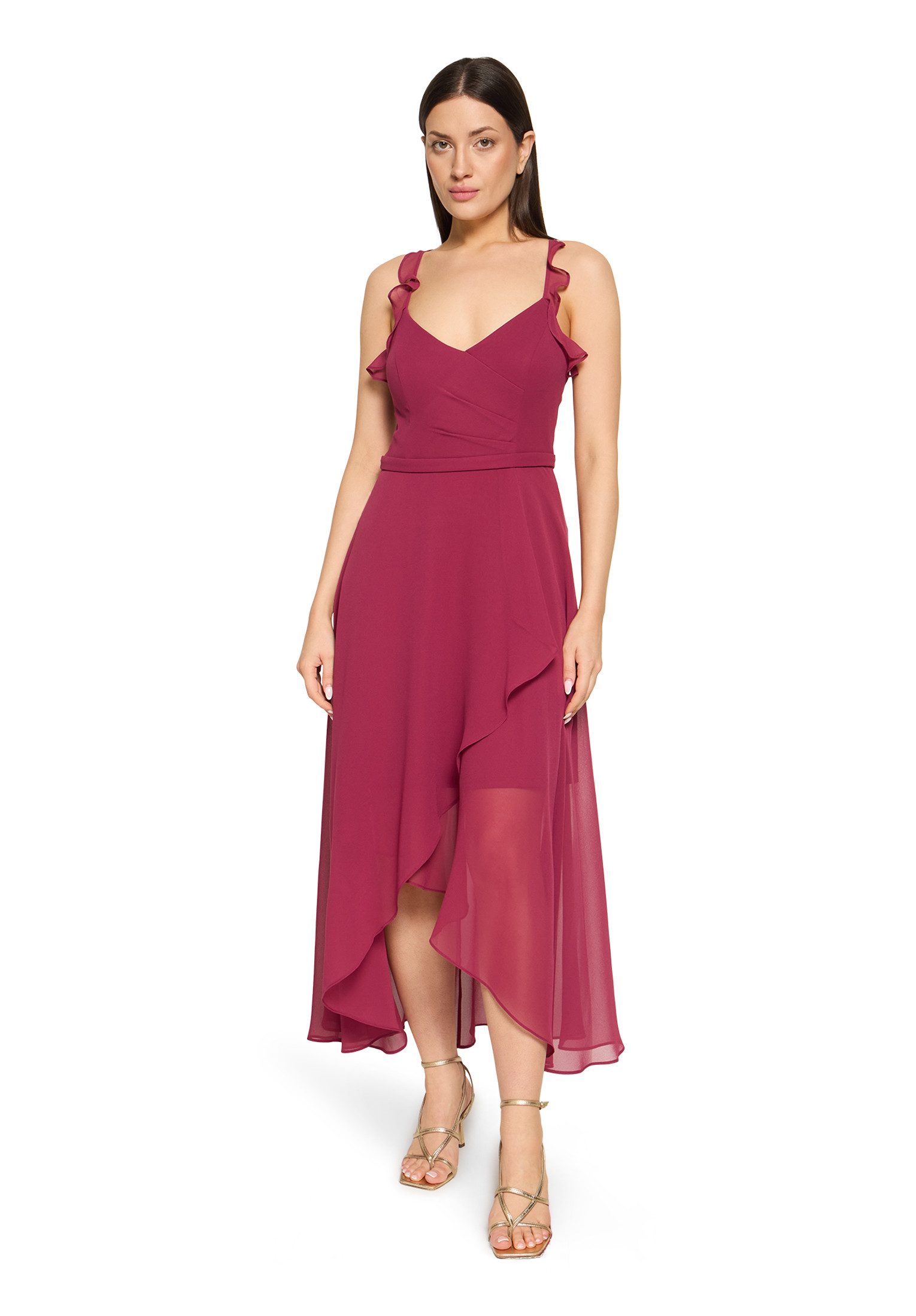 Vera Mont Abendkleid Damen mit Volant Wickel-Design