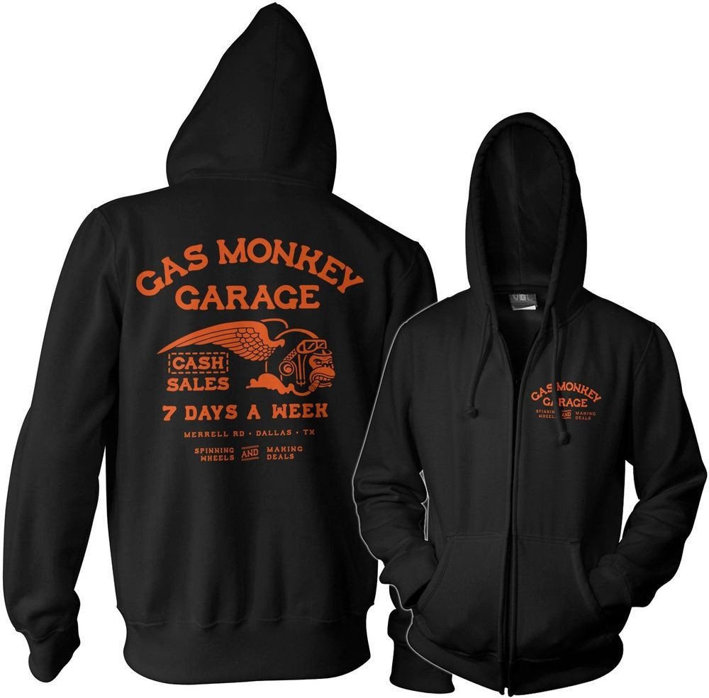 Gas Monkey Garage Hoodie Cash Monkey Zipped Hoodie