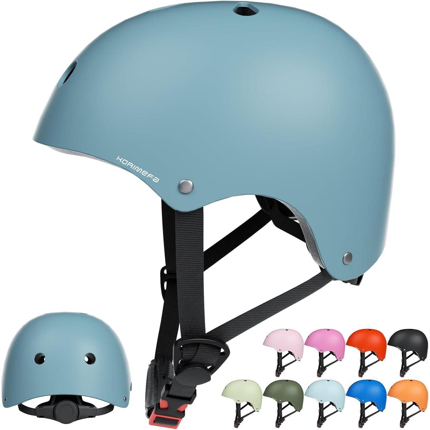 Kinderhelm Kinder Fahrradhelm Skaterhelm verstellbar 3-13 Jahre Dusty Blau M