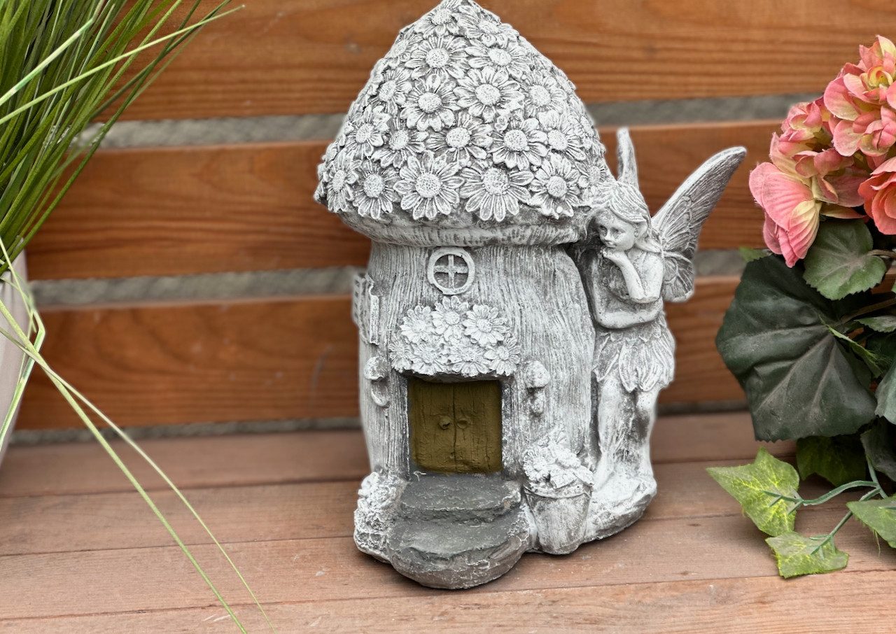 Stone and Style Gartenfigur Steinfigur Feenhaus günstig online kaufen