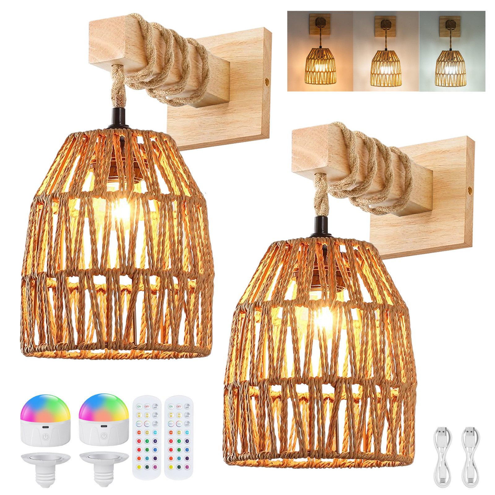 Rosnek Wandleuchte Innen Retro Wandlampe LED günstig online kaufen