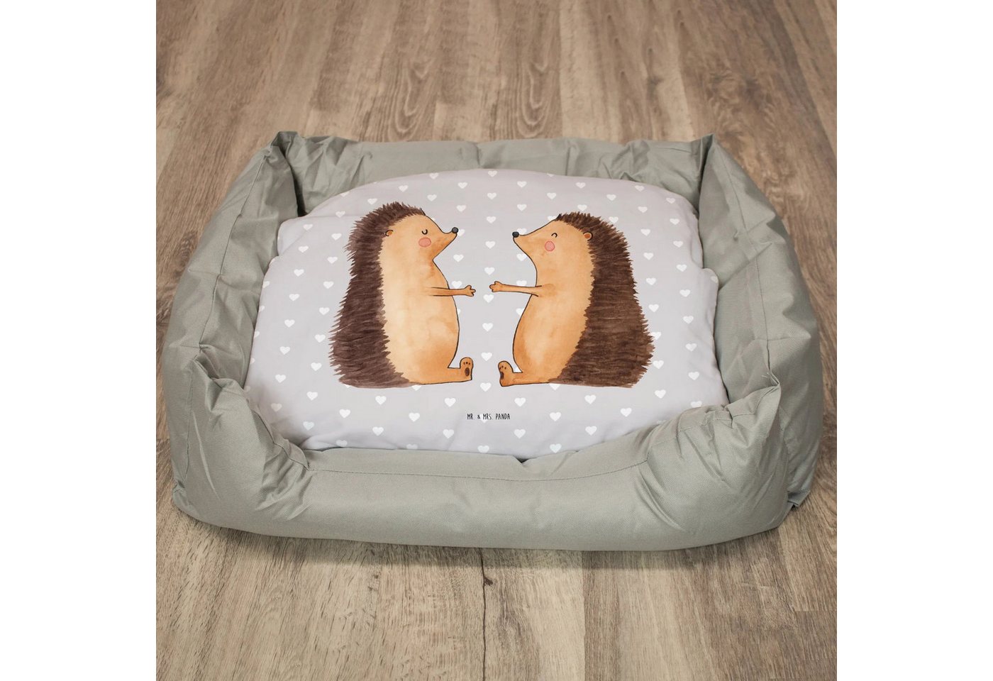 Thumbnail - Mr. & Mrs. Panda Tierbett Igel Liebe - Grau Pastell - Geschenk, Hochzeit, Verheiratet, Katze, T, Gemütlichkeit pur