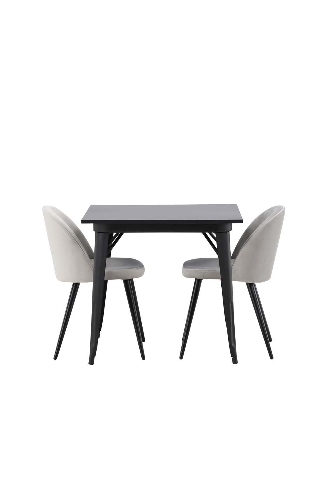 ebuy24 Essgruppe Tempe Essgruppe Tisch schwarz und 2 Velvet Stühle günstig online kaufen