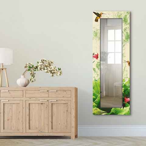 Artland Dekospiegel Kolibri, gerahmter Ganzkörperspiegel, Wandspiegel, mit Motivrahmen, Landhaus