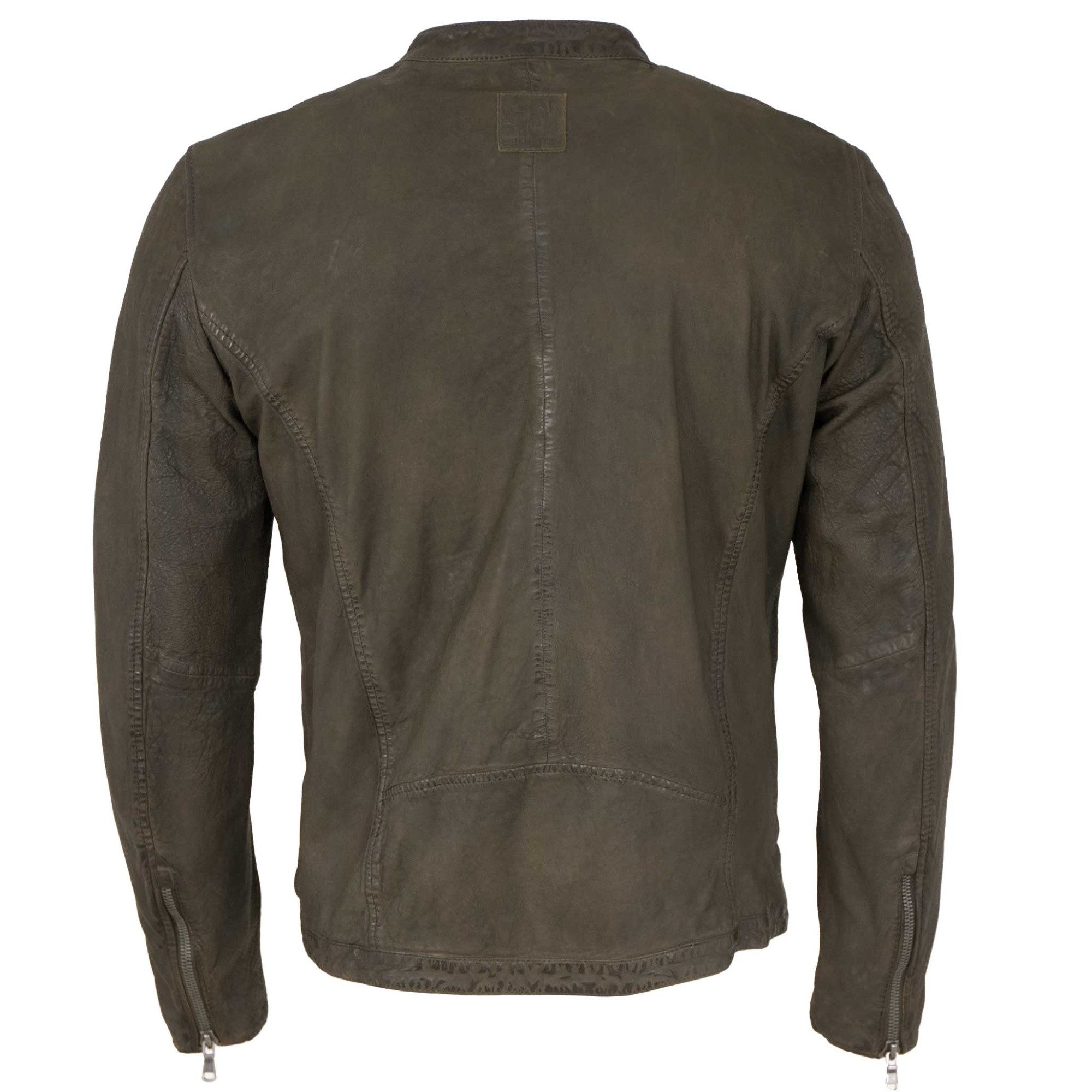 Freaky Nation Lederjacke Maik-FN Freaky Nation - Herren Lederjacke Lammleder olive