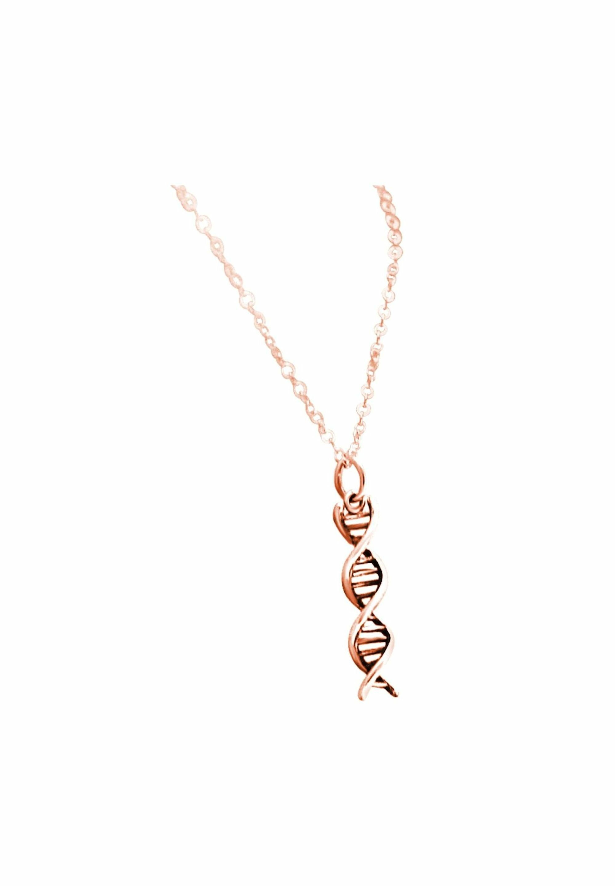 Gemshine rose Helix gold mit Anhänger Molekül DNA Kette Spiral coloured Doppelt