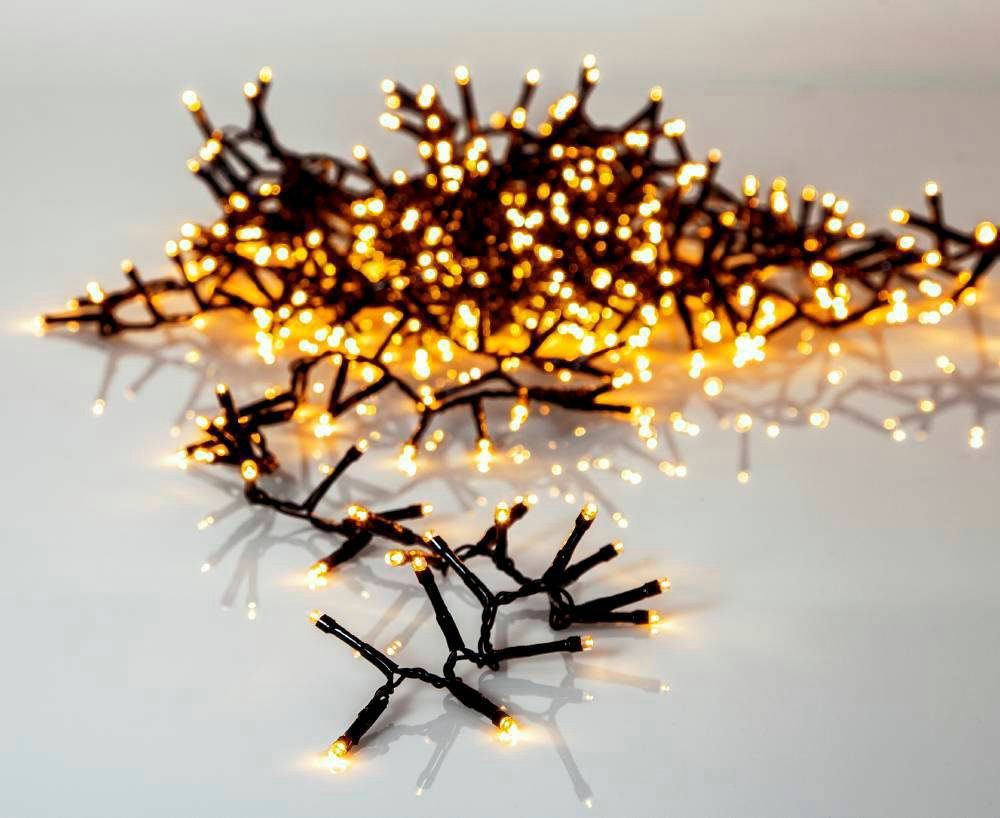 EGLO Winterdeko / GOLDEN Weihnachtsdeko, 1200-flammig, 1200X0,064W LED-Lichterkette WHITE, WARM - Beleuchtung schwarz Weihnachtsdeko / -