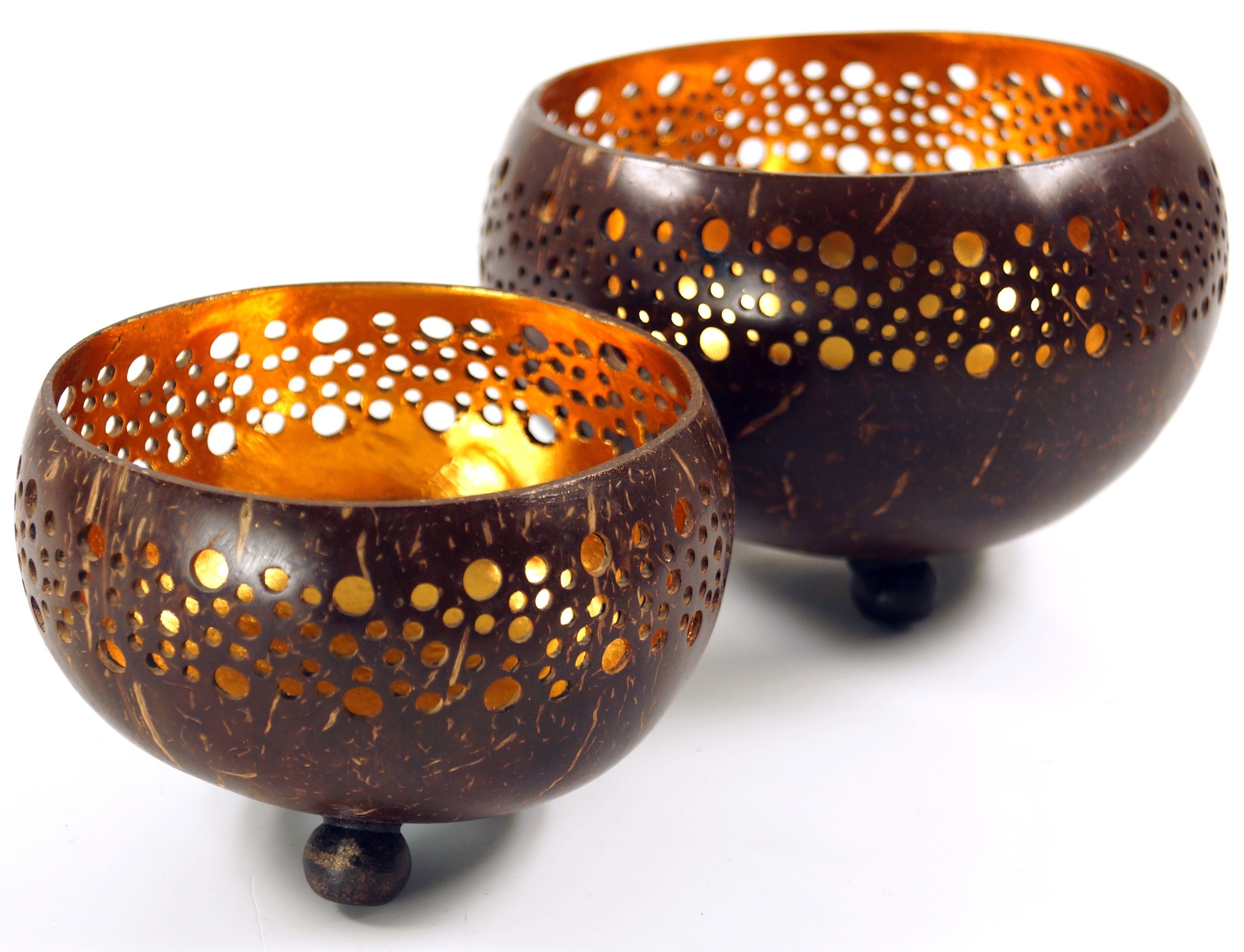 Guru-Shop Windlicht Exotisches Kokosnuss Teelicht in 2 Größen -.. günstig online kaufen