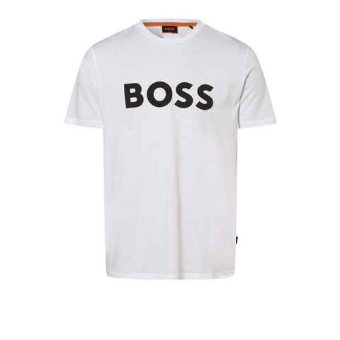 BOSS T-Shirt Thinking Hugo Boss Herren Shirt mit Logo Print mit Kontrast Detail