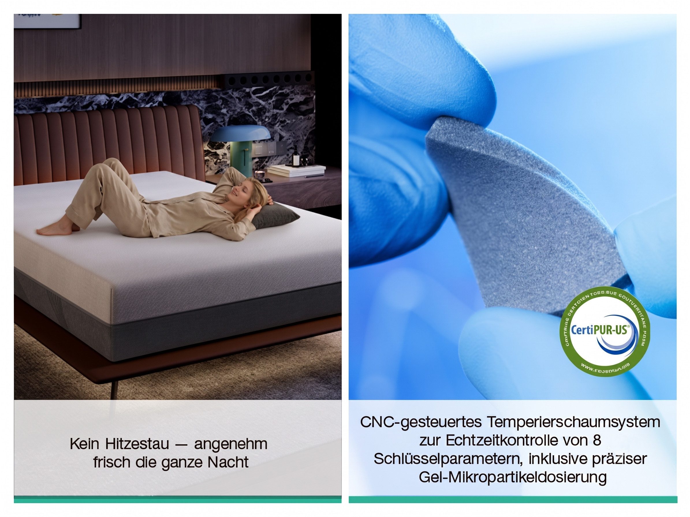 Kaltschaummatratze DualComfort Matratze, 9-Zonen Kaltschaummatratze, Novilla, 25 cm hoch, mit Gel Memory & Green Tea Schaum, H3/H4 Wendematratze