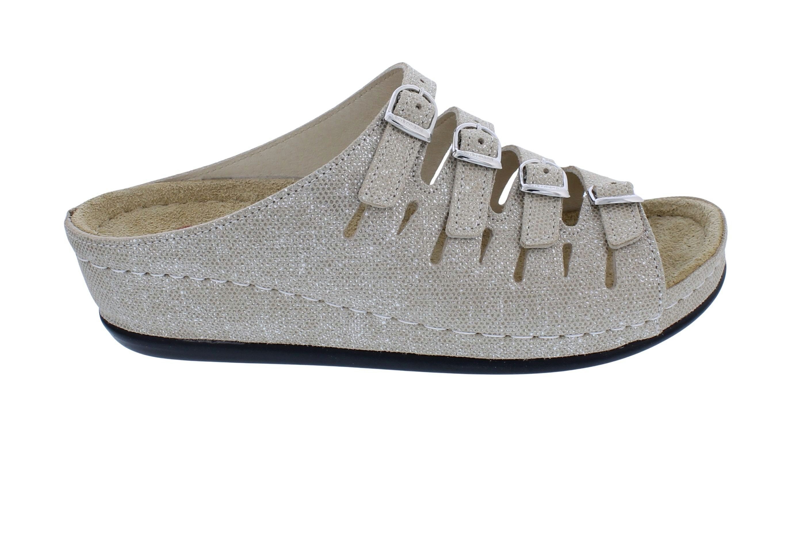 Berkemann Pantolette Hassel 0737-729, leicht glänzendes Velourleder, B Pantolette