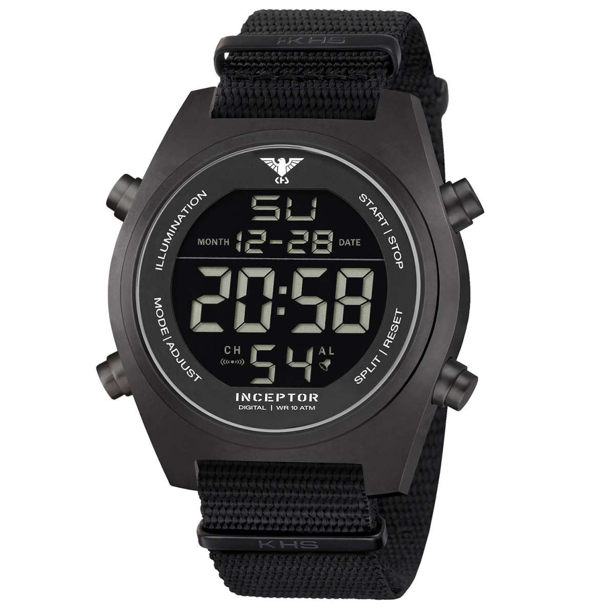 KHS Digitaluhr INCBSD.NB, Herrenuhr Inceptor Steel Digital