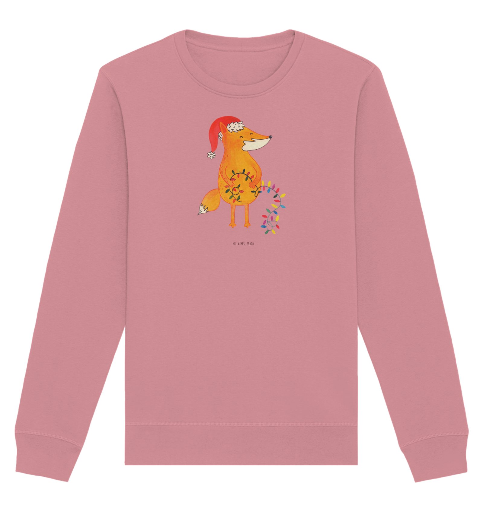 Longpullover Fuchs Weihnachten Größe M - Canyon Pink - Geschenk, Weihnachtsmann, S