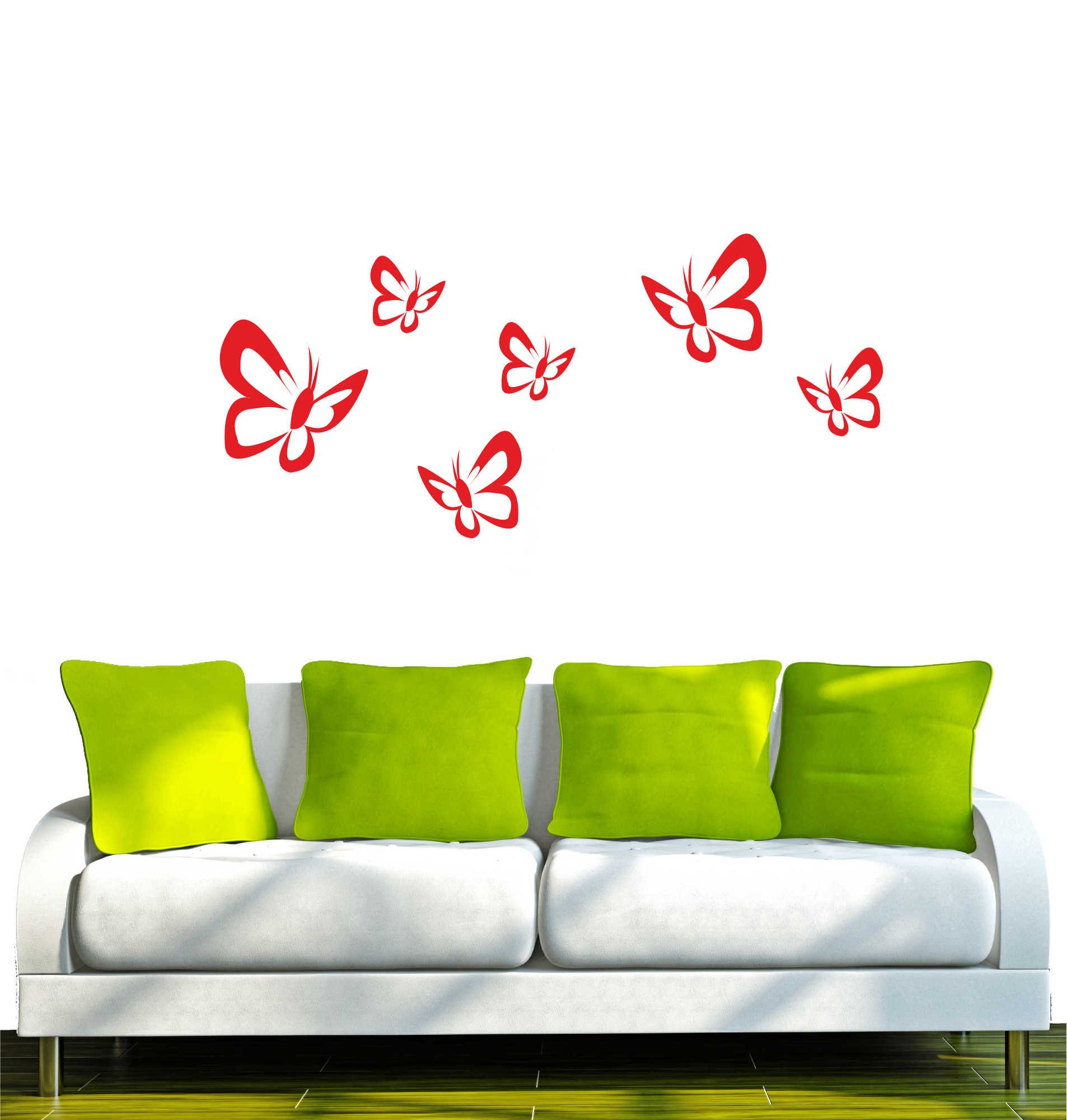 INDIGOS UG Wandtattoo Wandtattoo - Wandaufkleber - w184 Schmetterlinge Wandaufkleber