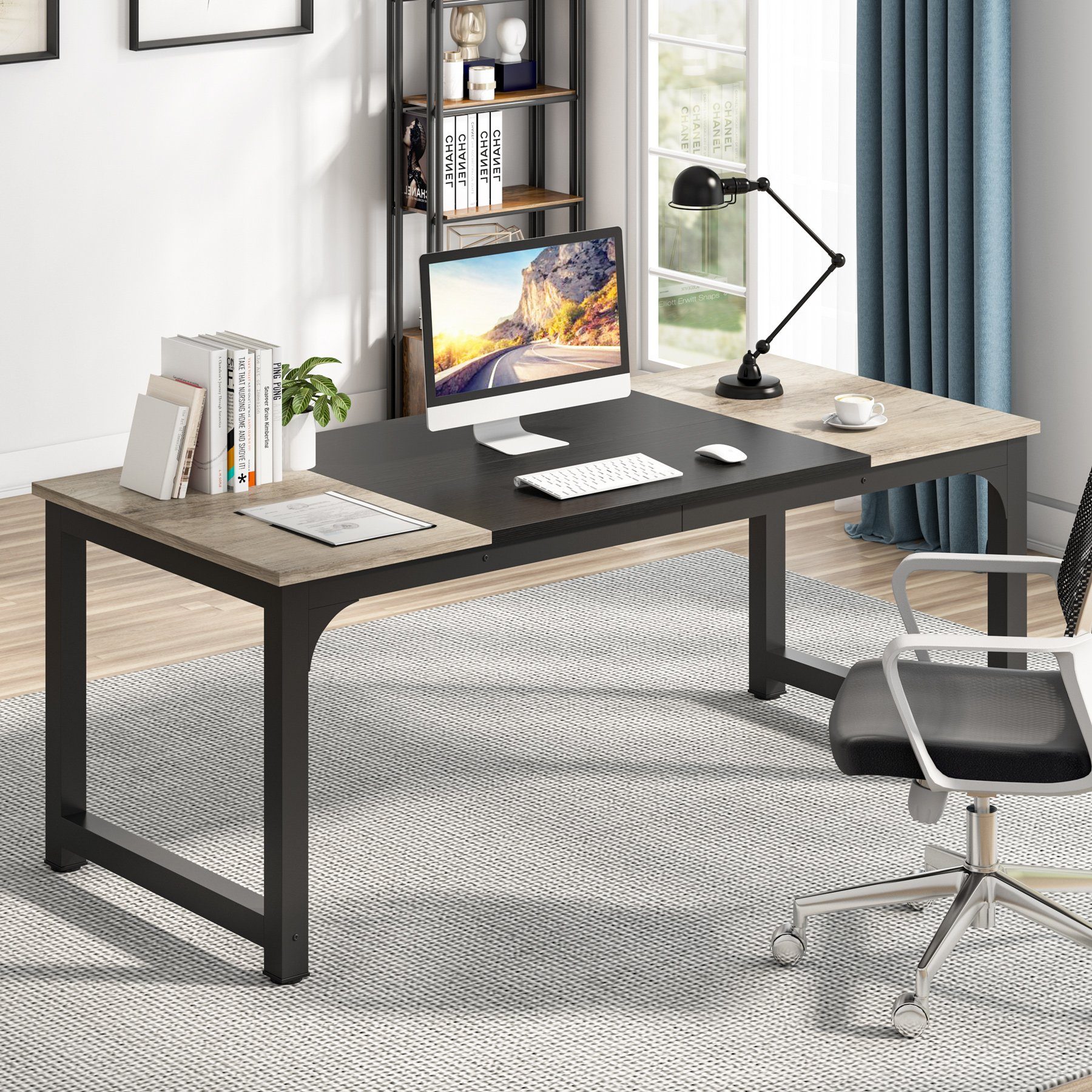 Tribesigns Arbeitstisch Computertisch, Bürotisch, 160/180 cm, günstig online kaufen