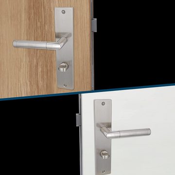 Alpertec Türbeschlag Türbeschlag Langschild - Renovierungsgarnitur ES für WC/Badtüren (1 St), Edelstahl poliert/satiniert