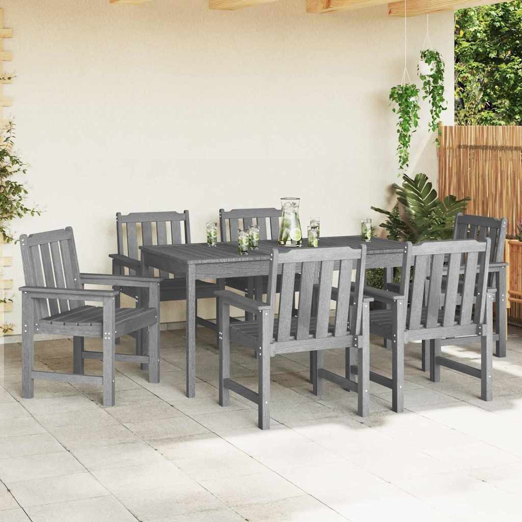 vidaXL Gartenstuhl Gartenstuhl 6 stk. Hellgrau Polyethylen (6 St)