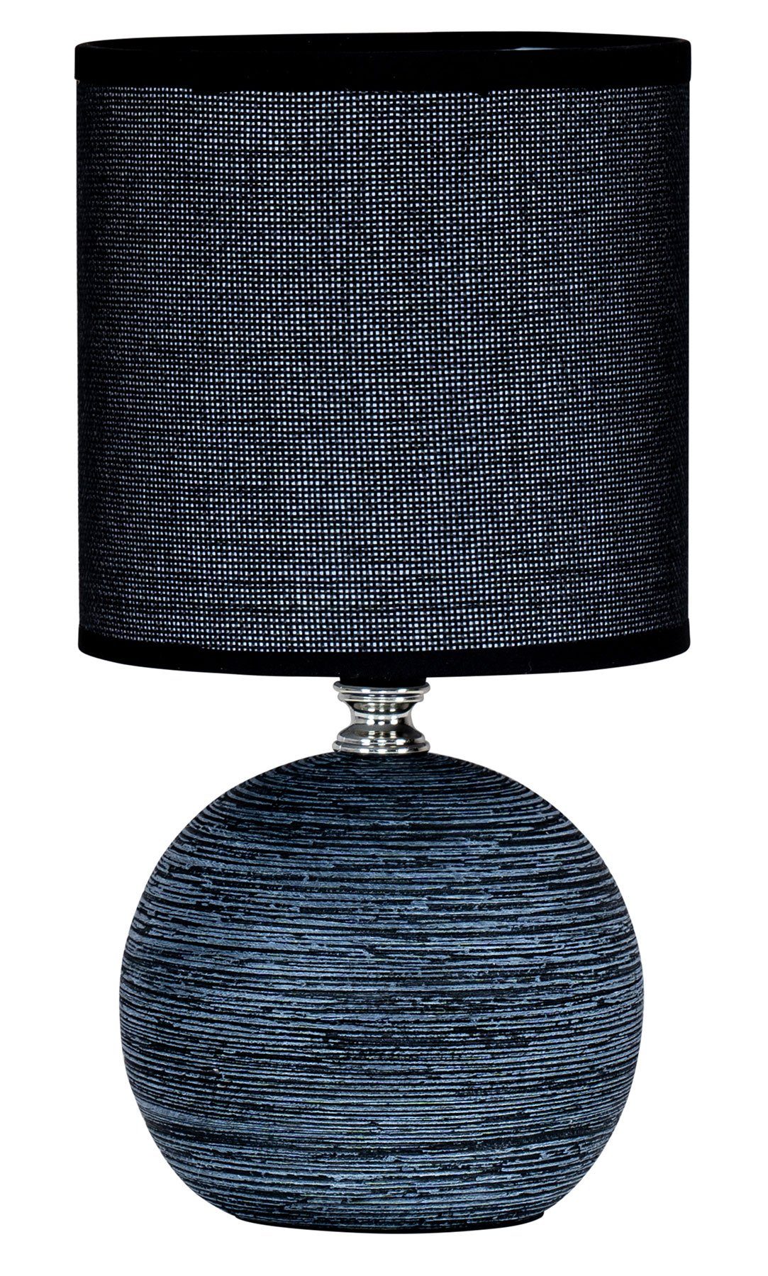 Levandeo® Nachttischlampe, Tischlampe Keramik H26cm Anthrazit Rund Licht Lampe Shabby Chic