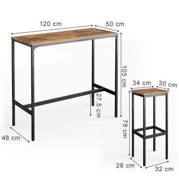 Vicco Bartisch Bistrotisch Küchentisch Fyrk 120x50cm inkl. Hocker