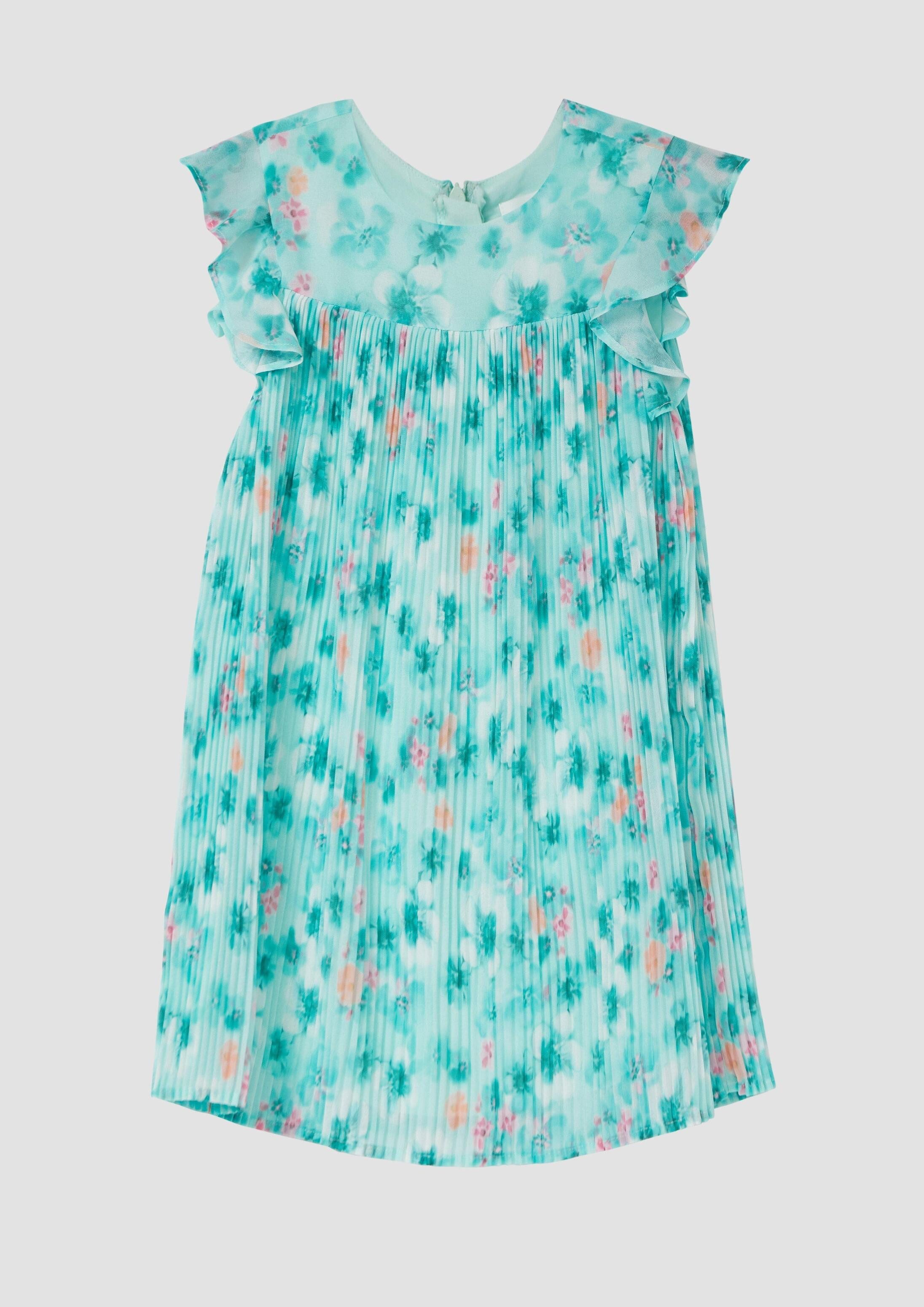 s.Oliver Minikleid Kleid Kurzes Kleid mit Volantärmeln und Plissee