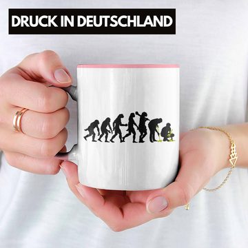 Trendation Tasse Trendation - Gärtner Evolution Tasse mit Spruch Garten Hobbygärtner Gärtner Geschenk Lustig Gärtnerin Geschenkidee