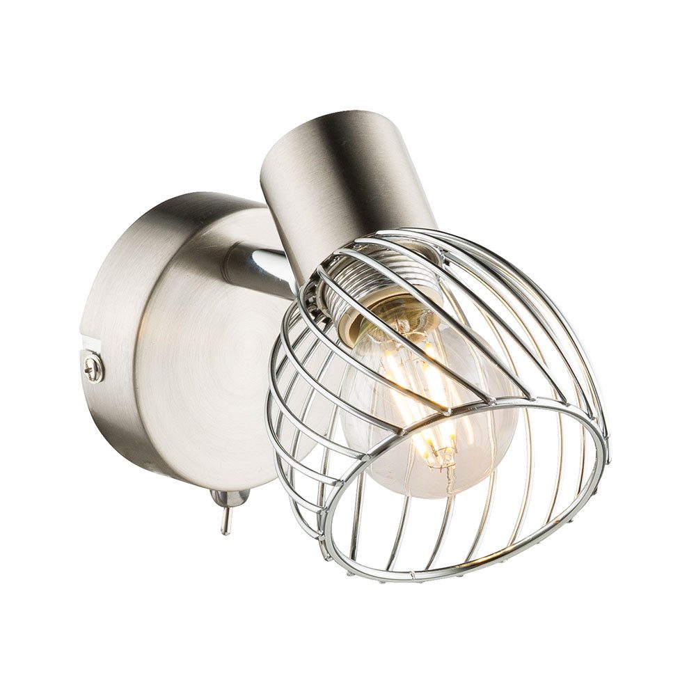 GLOBO LIGHTING Wandleuchte, Leuchtmittel nicht inklusive, Spot Strahler Lese Leuchte Wohn Schlaf Zimmer Käfig Nacht Licht