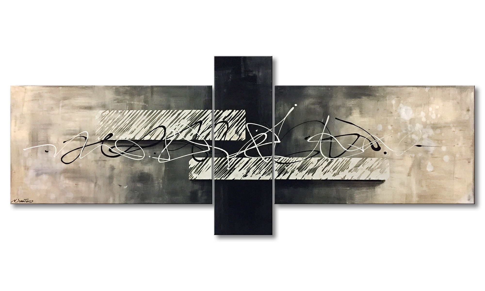 WandbilderXXL XXL-Wandbild Studio 230 x 90 cm, Abstraktes Gemälde, handgemaltes Unikat