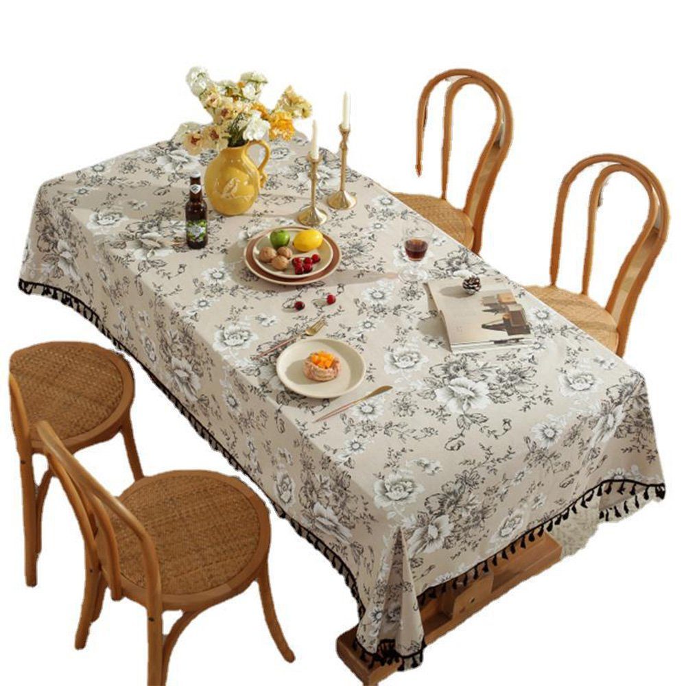 FELIXLEO Tischdecke Tischdecke rechteckige Blumenmuster waschbar Küche 140*180cm für