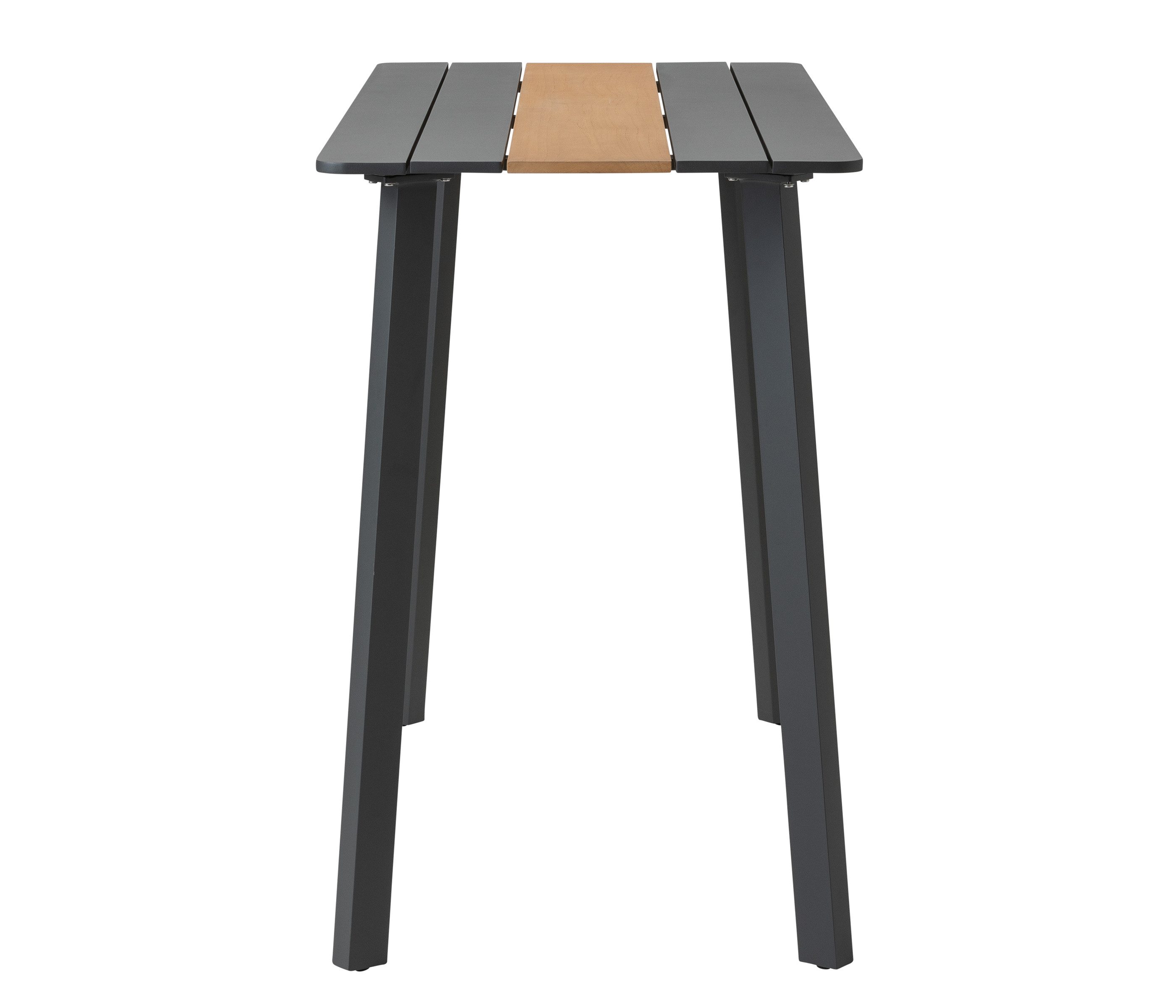 Dehner Gartentisch Bartisch Montpellier, 160 x 66.5 x 104 cm, 6 Sitzplätze, langlebiges Alugestell, FSC®-zertifiziertes Teakholz, wetterfest