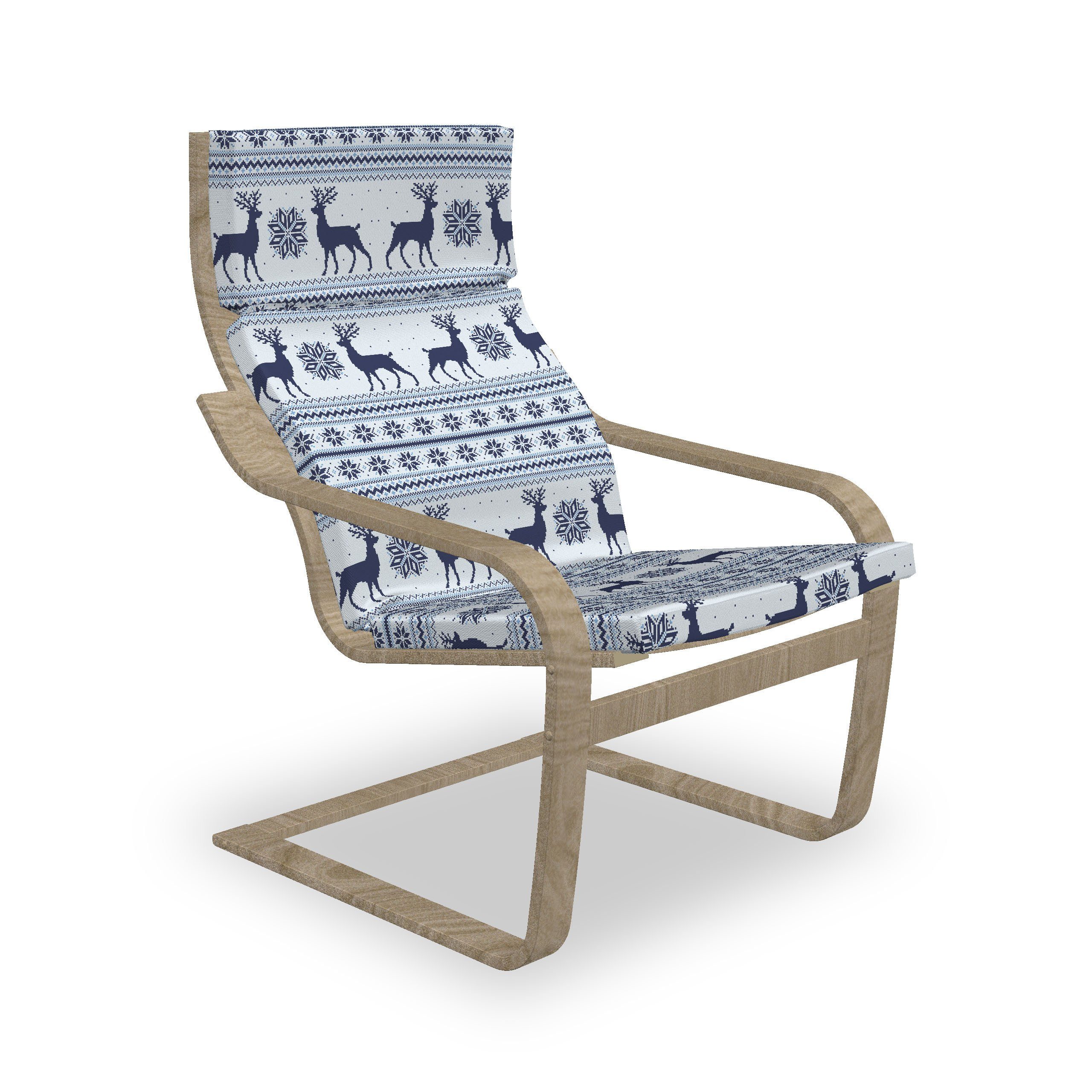 und Hakenschlaufe Pixelkunstart Stuhlkissen Reindeer Reißverschluss, nordisch Stuhlkissen Sitzkissen mit mit Abakuhaus