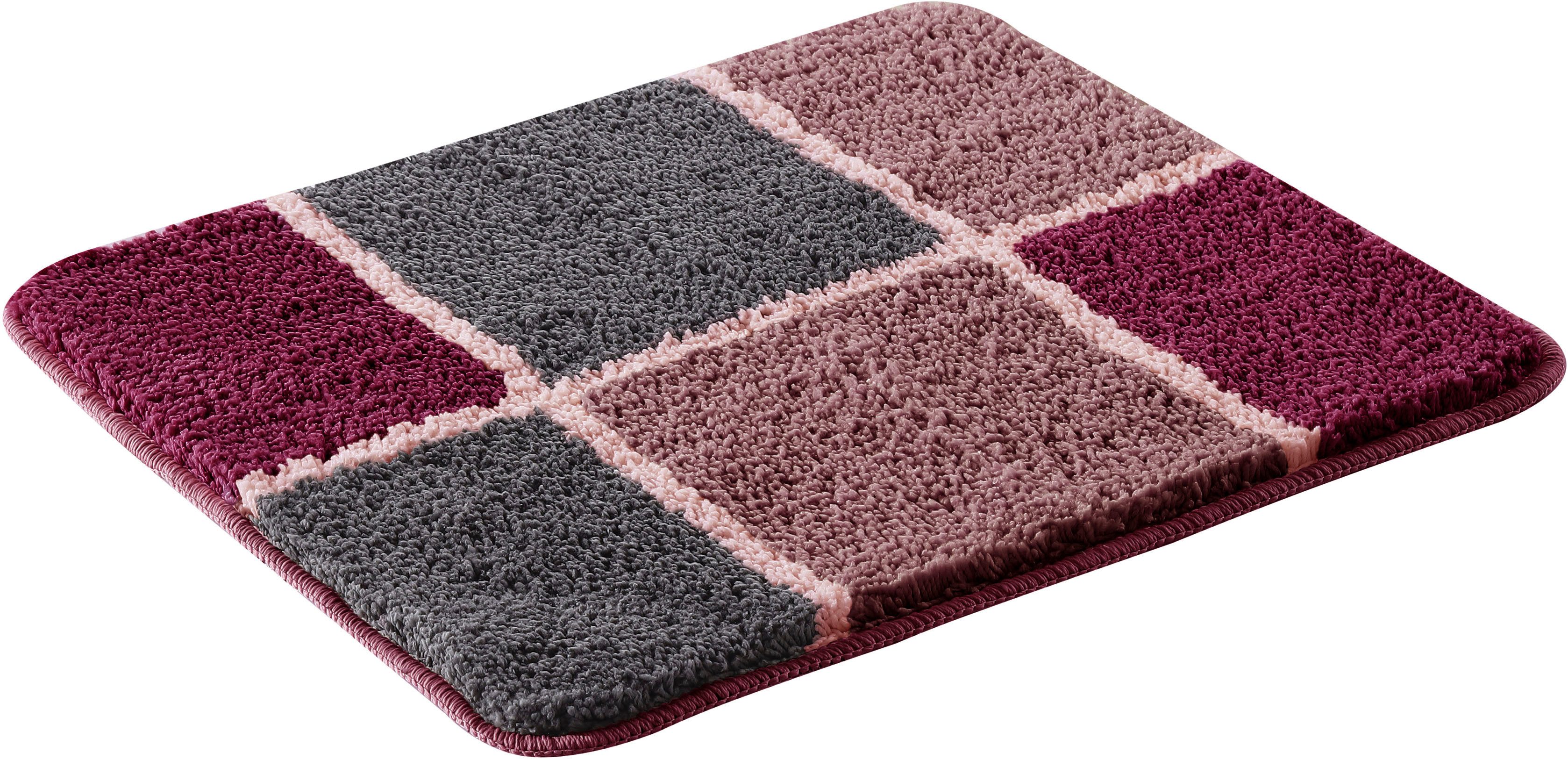OTTO home Badematte Anna mit Kachelmuster, Badvorleger, Badezimmer Teppich, Duschvorleger, Höhe 20 mm, rutschhemmend beschichtet, strapazierfähig, Polyester, re – Bild 3 von 5