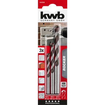 kwb Spiralbohrer ROCKER® Beton- und Steinbohrersatz 3tlg, (1 x 5 mm, 1 x 6 mm, 1 x 8 mm), Beton-Spiralbohrer-Set