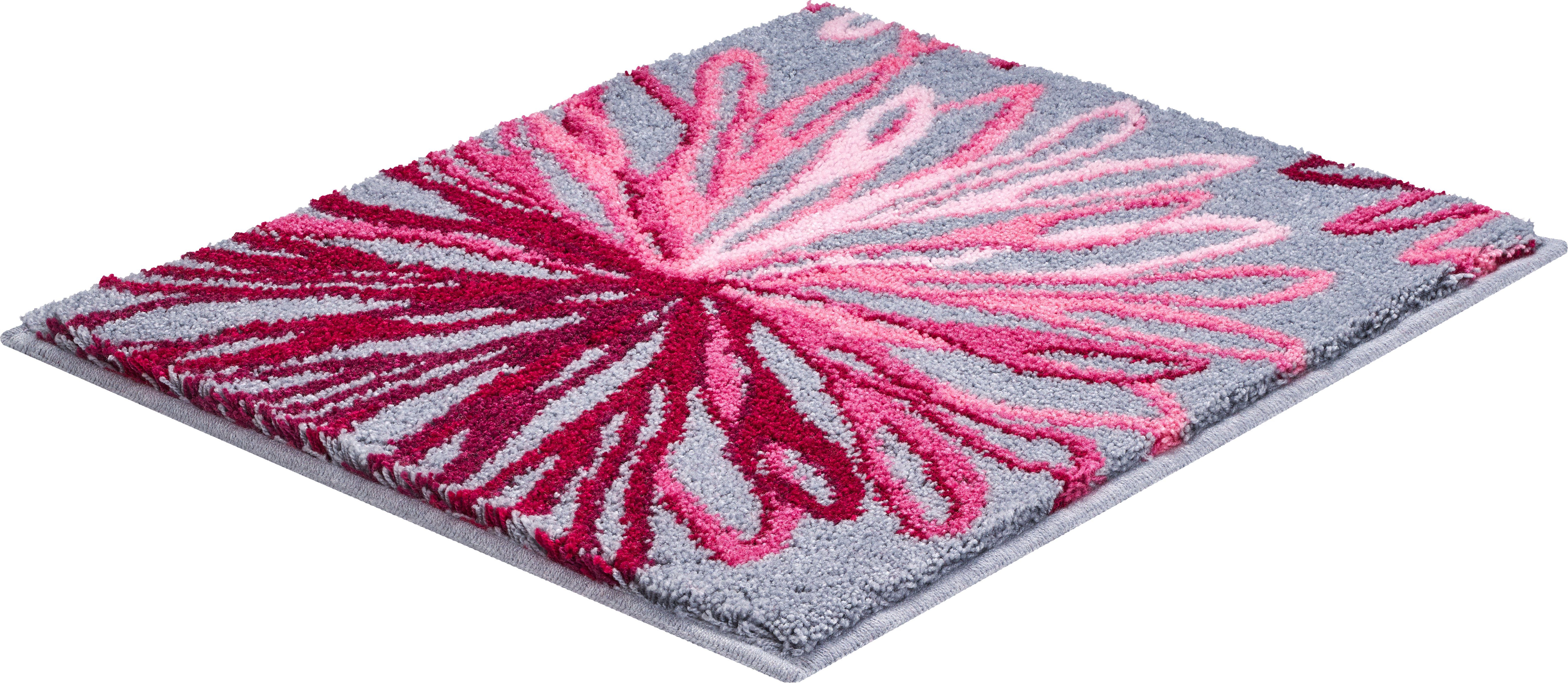 Grund Badematte Art, Höhe 20 mm, rutschhemmend beschichtet, fußbodenheizungsgeeignet, Polyacryl, florales Muster, elegante Badematte