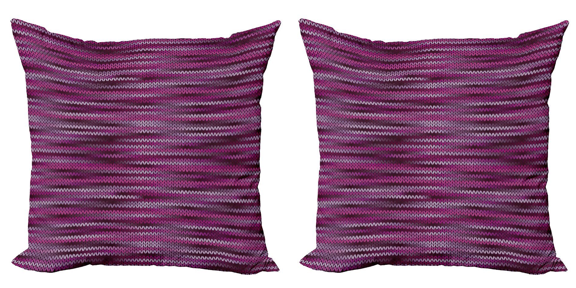 Kissenbezüge Modern Accent Doppelseitiger Digitaldruck, Abakuhaus (2 Stück), Magenta Vintage Strickmuster