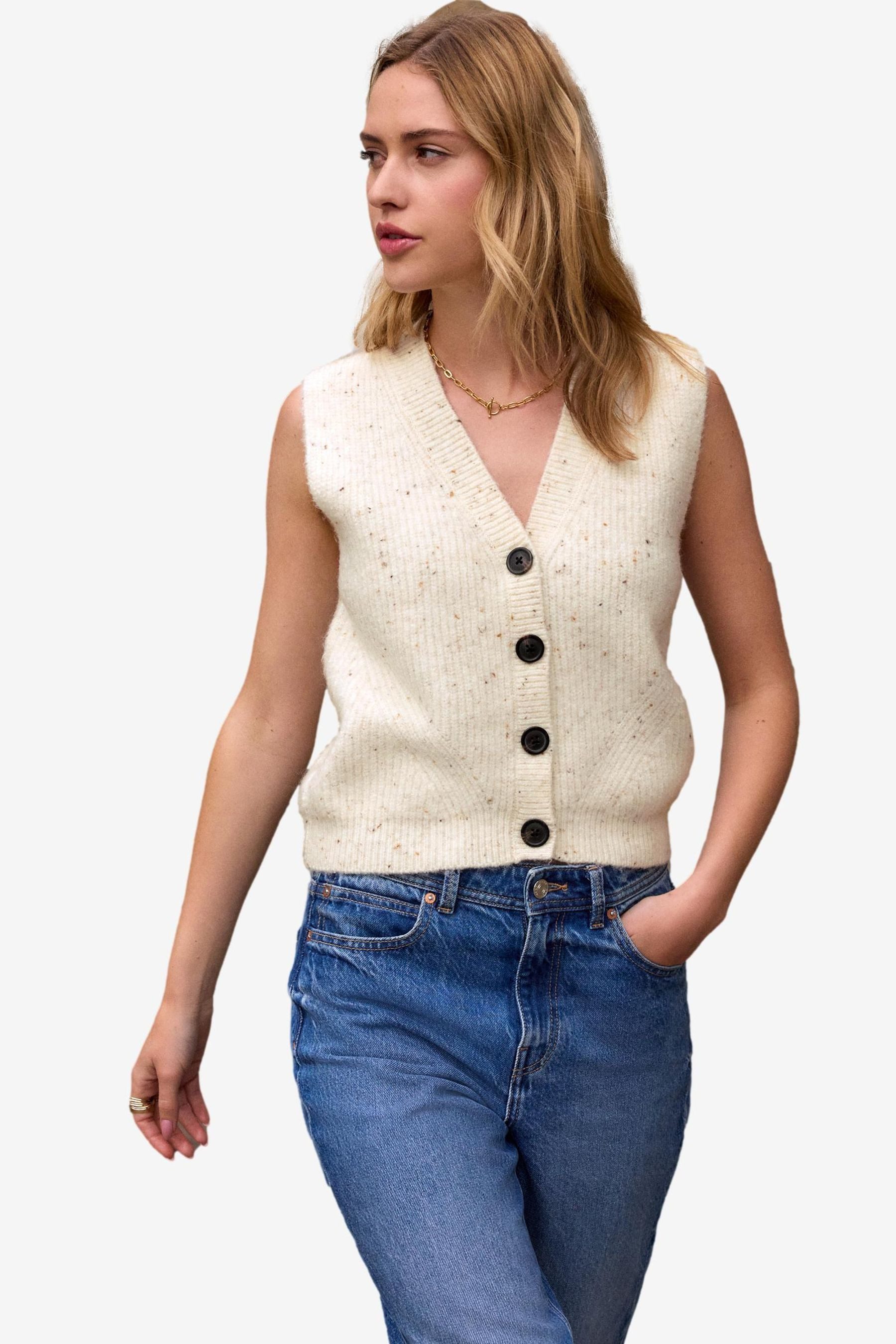Strickweste Tanktop aus Strick mit Knopfleiste
