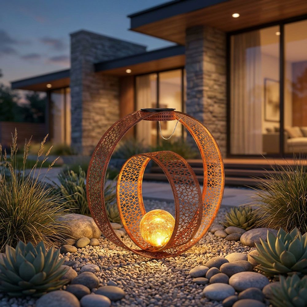 GLOBO LIGHTING LED Solarleuchte, LED-Leuchtmittel fest verbaut, Warmweiß, Solarleuchte Außenlampe orientalisch Deko Garten Erdspieß Steckleuchte