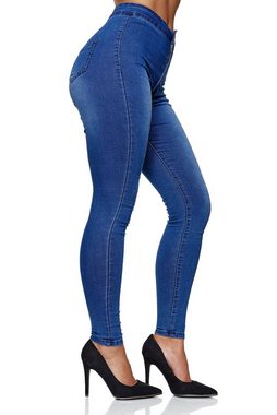 Elara Slim-fit-Jeans Elara Damen Slim Fit Hose Highwaist Jeans (1-tlg)