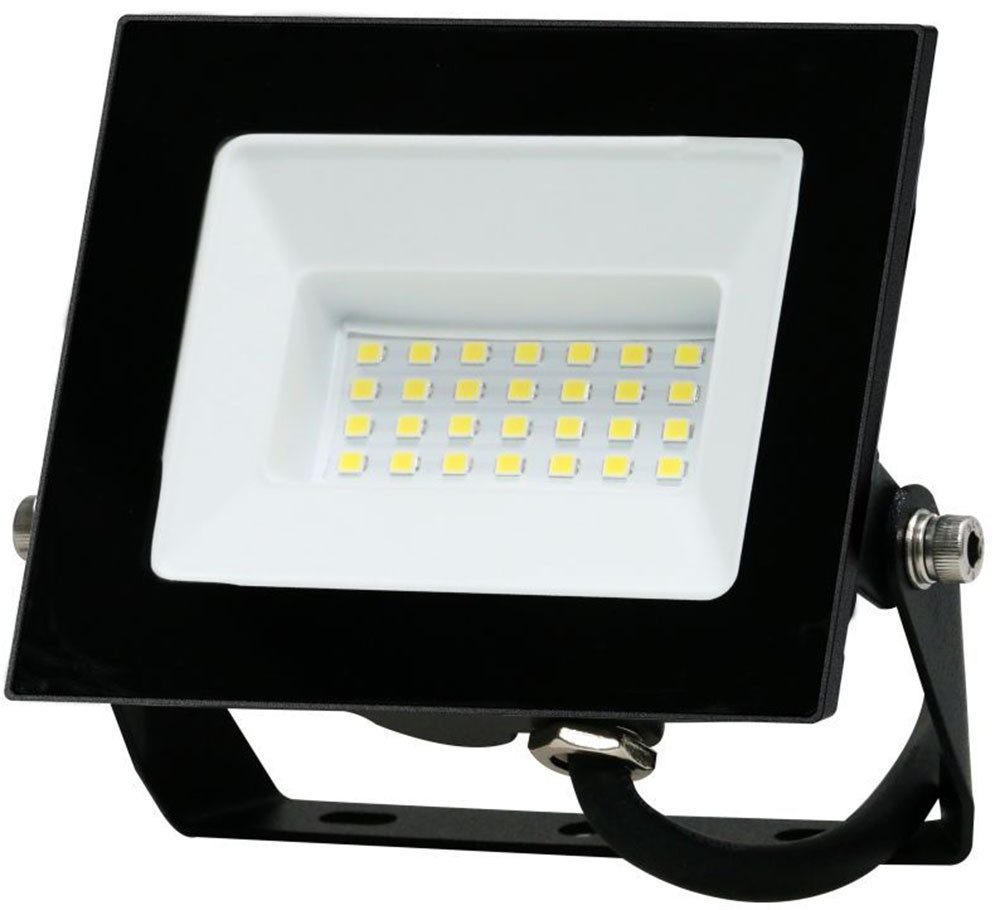 HEITRONIC LED Flutlichtstrahler LED Flutlichtstrahler BOLTON 2.0, LED fest integriert, 30 Watt schwarz 3000 Kelvin mit 500mm