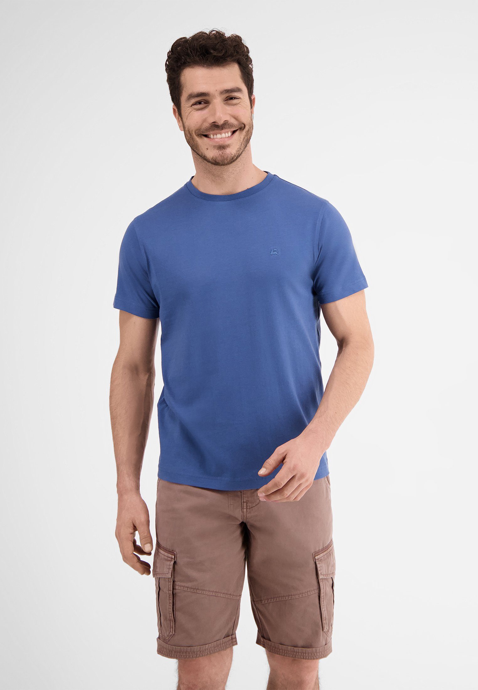 LERROS T-Shirt LERROS Basic T-Shirt in vielen Farben BLUE