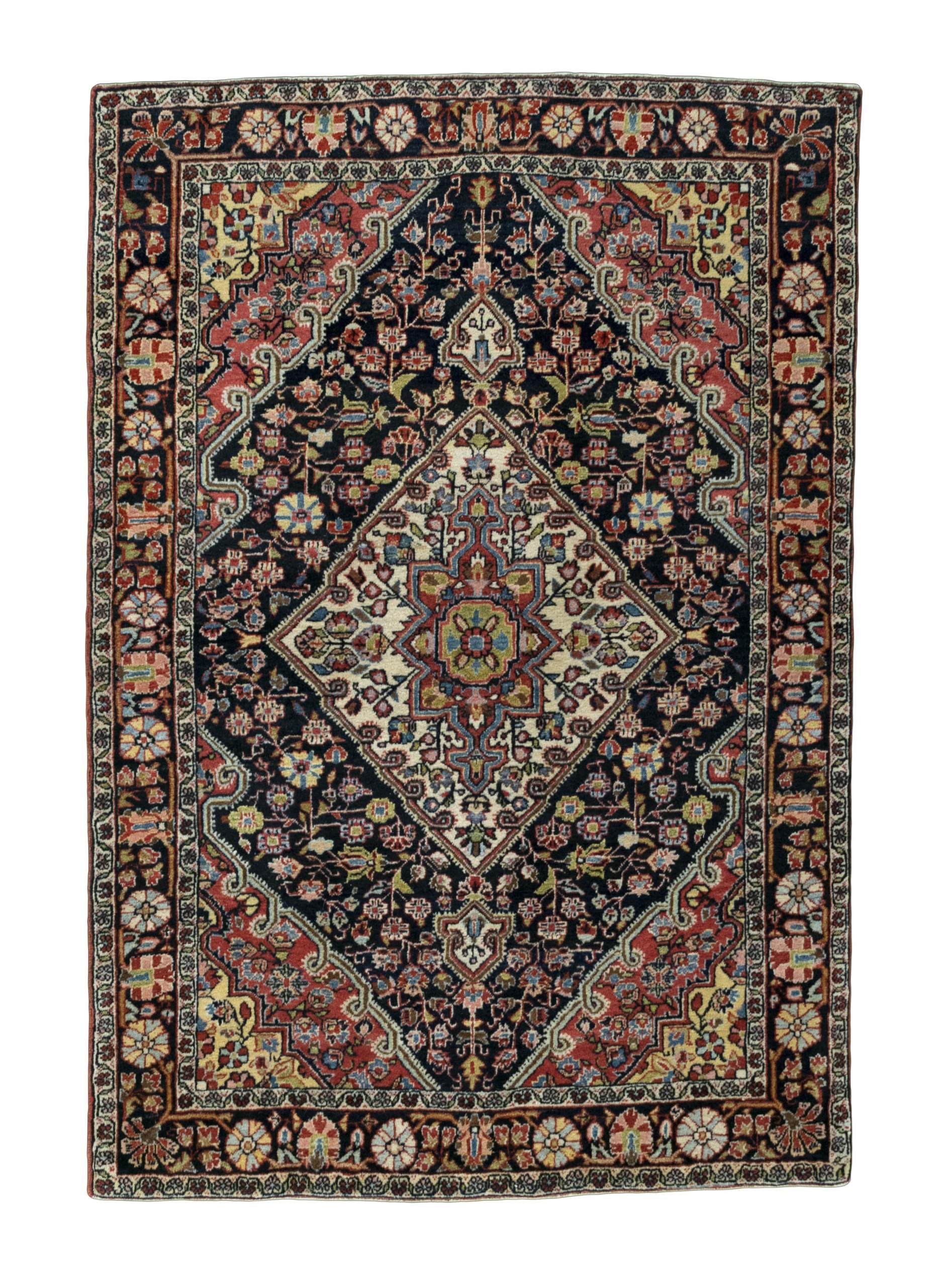 CABBEL Orientteppich 153x106 cm Perser Jozan Blau Schurwolle Handgeknüpft Nomaden Unikat, rechteckig, Höhe: 8 mm, 100% Schurwolle – weich, pflegeleicht, solide Knüpfdichte