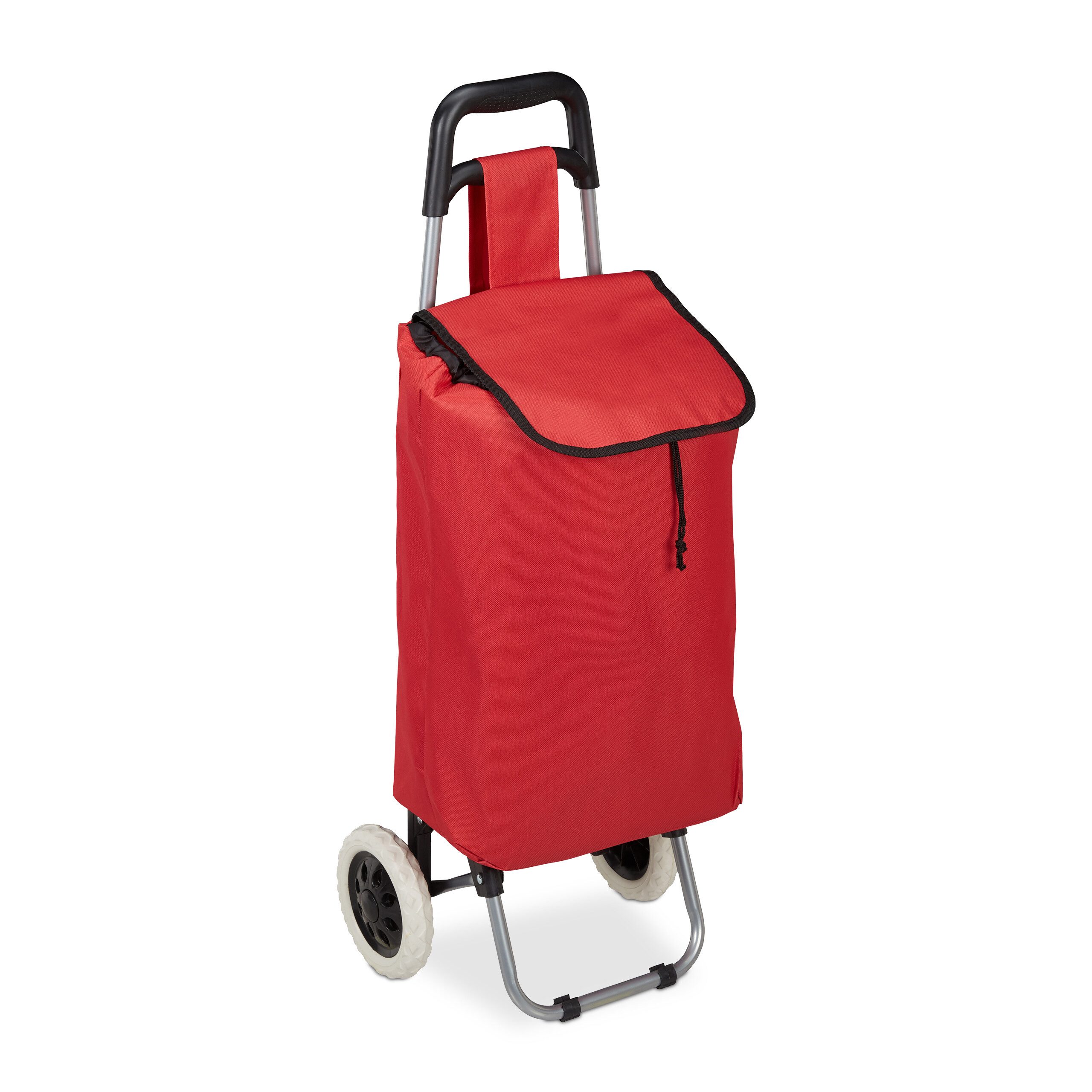 relaxdays Einkaufstrolley klappbar, 108780 l, rot