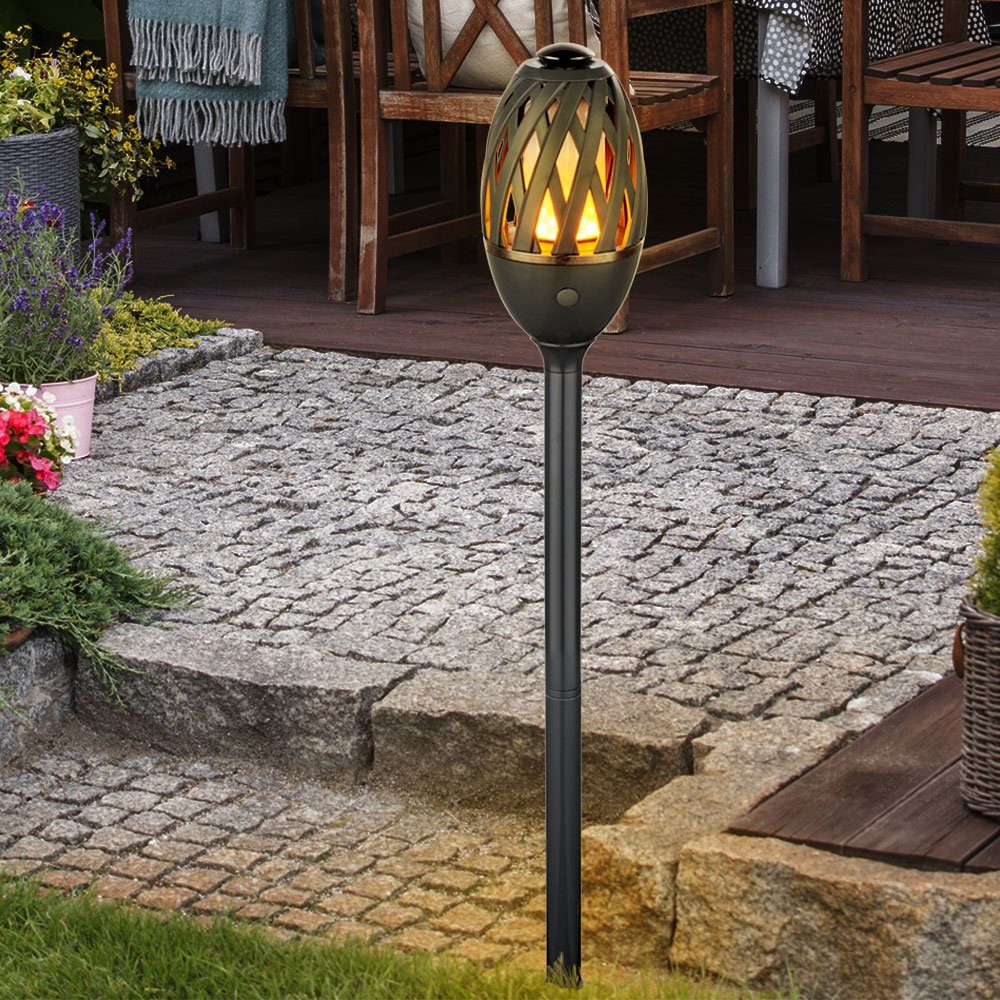 Gartenlampen LED-Leuchtmittel Globo Warmweiß, LED Außen-Tischleuchte, mit USB verbaut, Schalter fest anthrazit LED Außenlampe Chrom