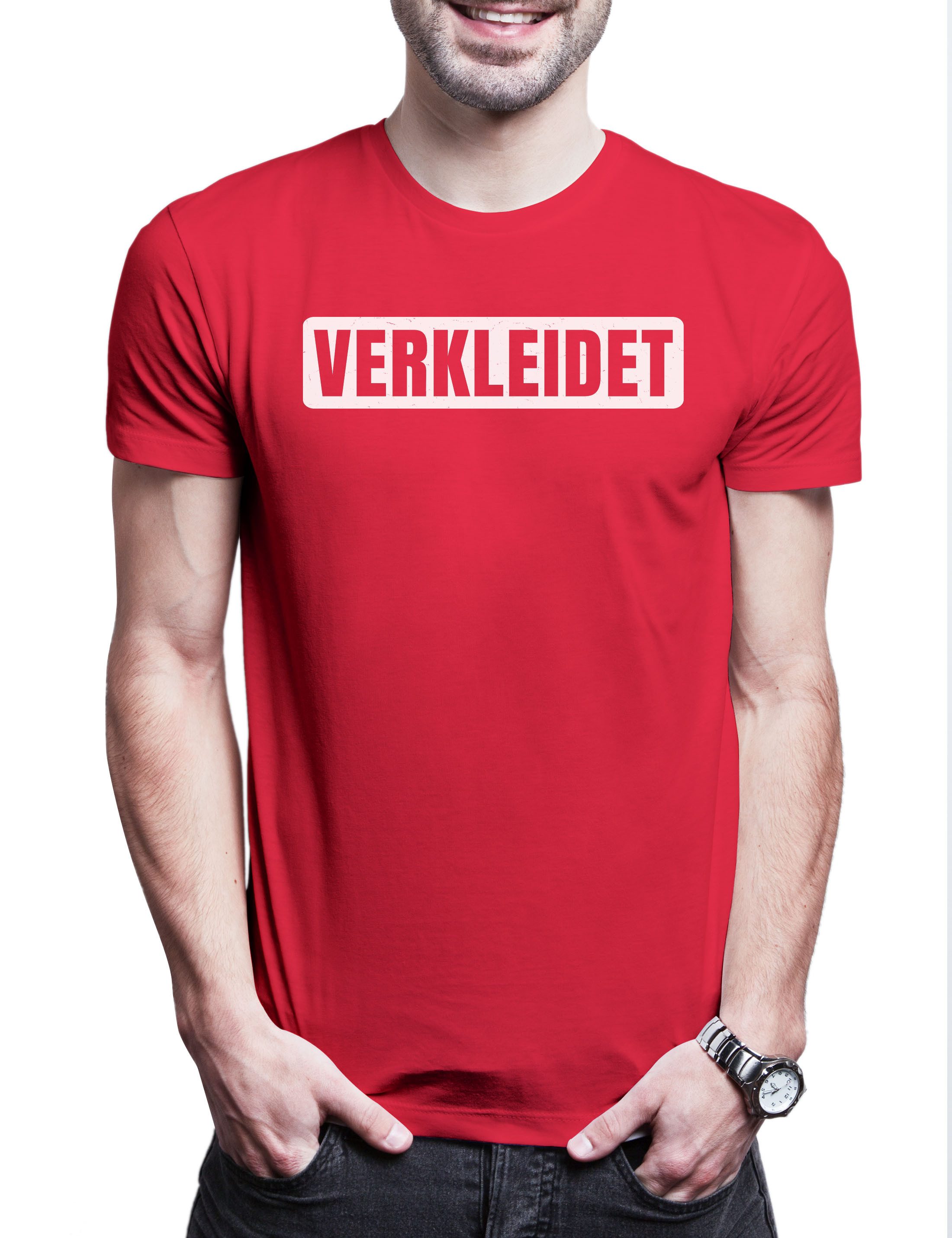 Print-Shirt Verkleidet B Herren T-Shirt Fasching Kostüm Karneval