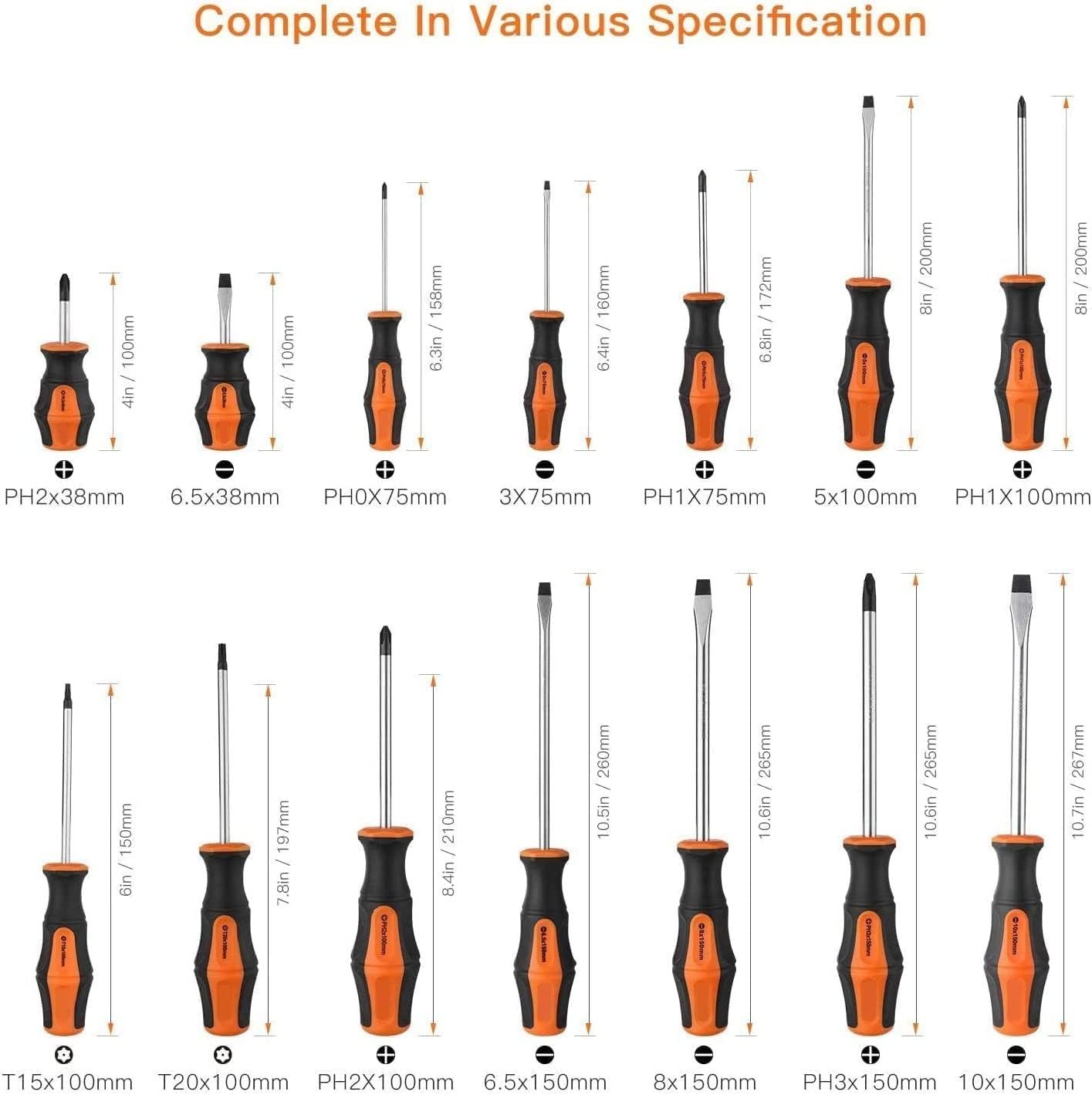 Diyarts Screwdriver Set (26 pieces), Chrome Vanadium Steel, Magnetized