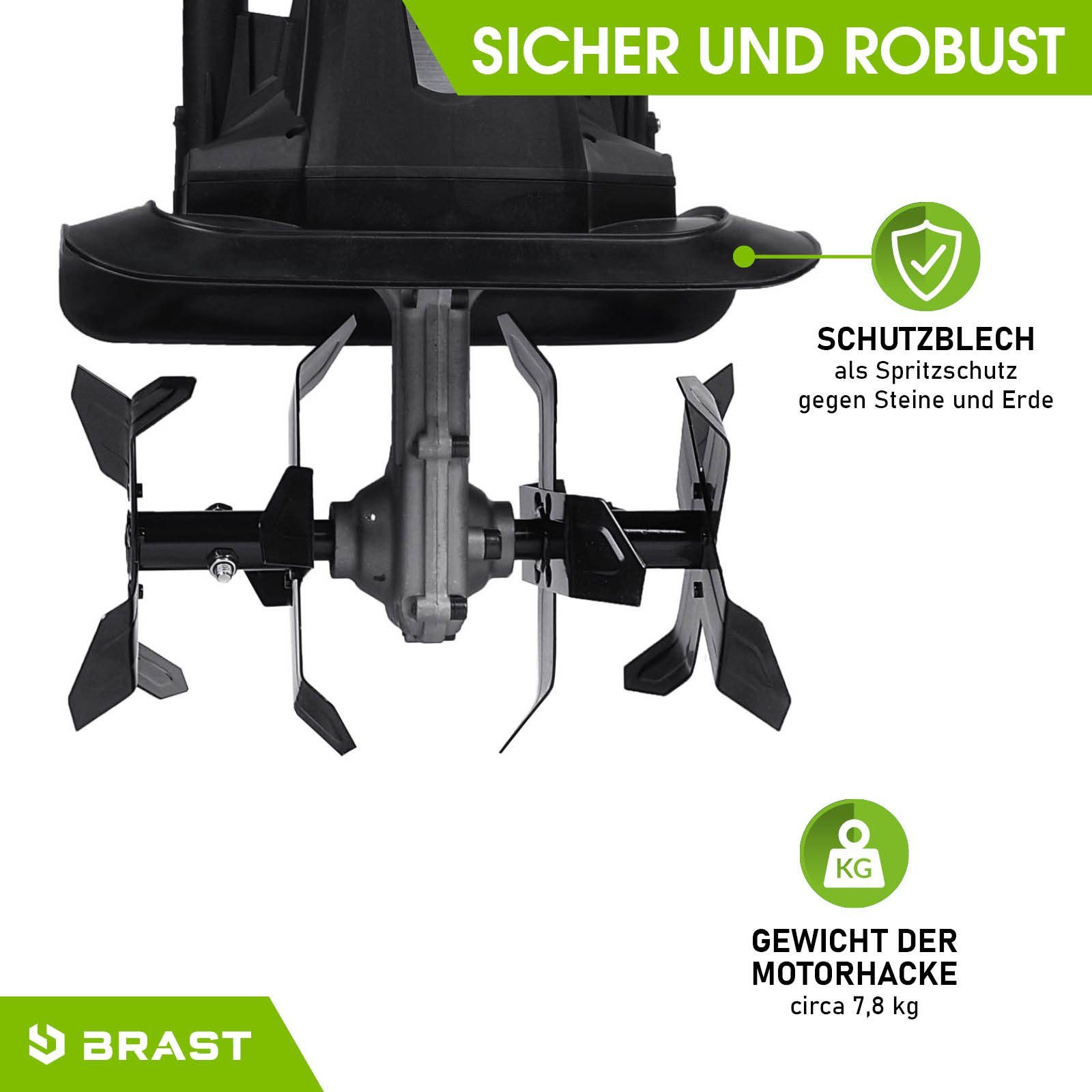 BRAST Elektromotorhacke Gartenfräse Kultivator Ackerfräse 1200-1800 Watt 36-45cm Arbeitsbreite, 36 cm Arbeitsbreite, viele Modelle für kleine bis sehr große Ras – Bild 5 von 5